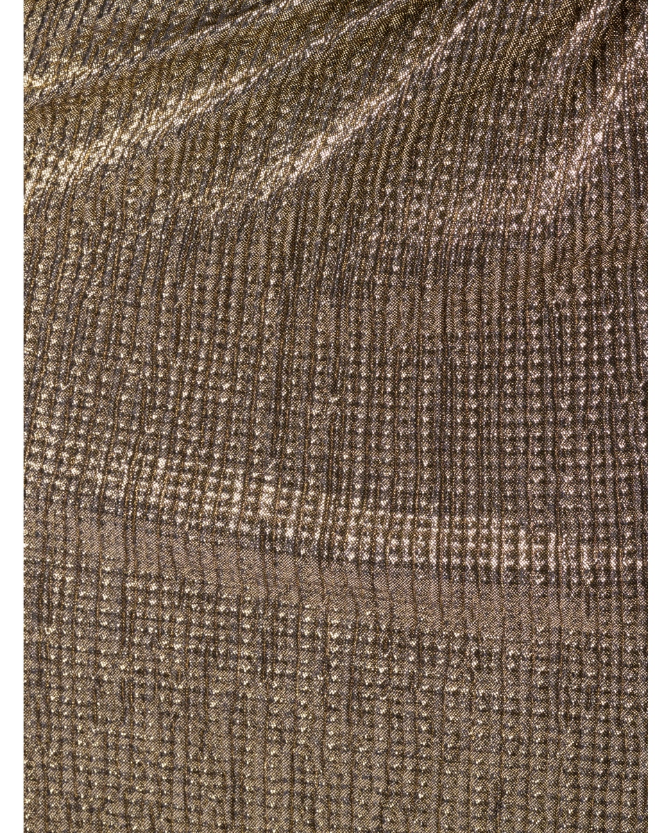Vestido entallado con aplique lateral y brillo - Adrianna Papell - Dorado Dorado-4