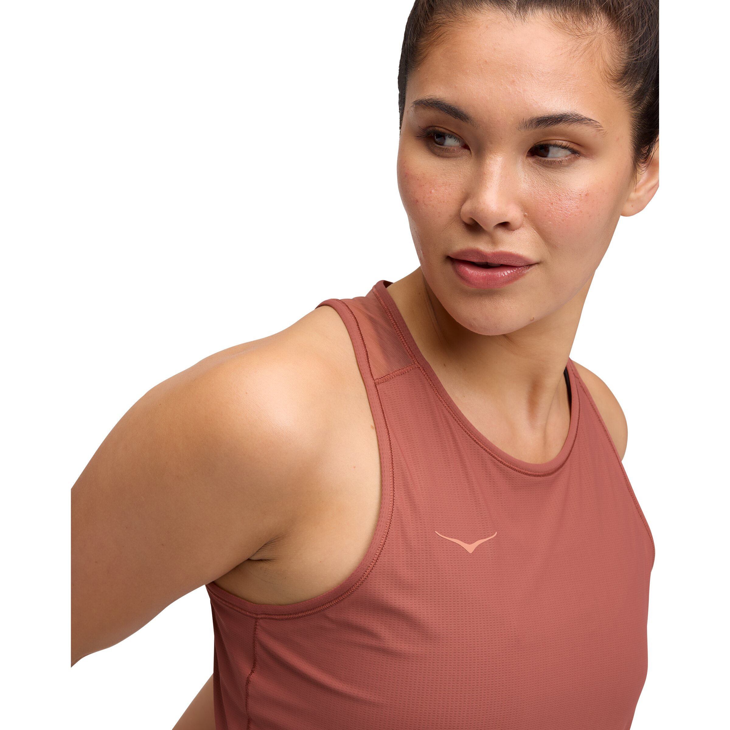 Camiseta de mujer AIROLITE TANK 2.0 sin mangas Hoka - Teja Teja-4