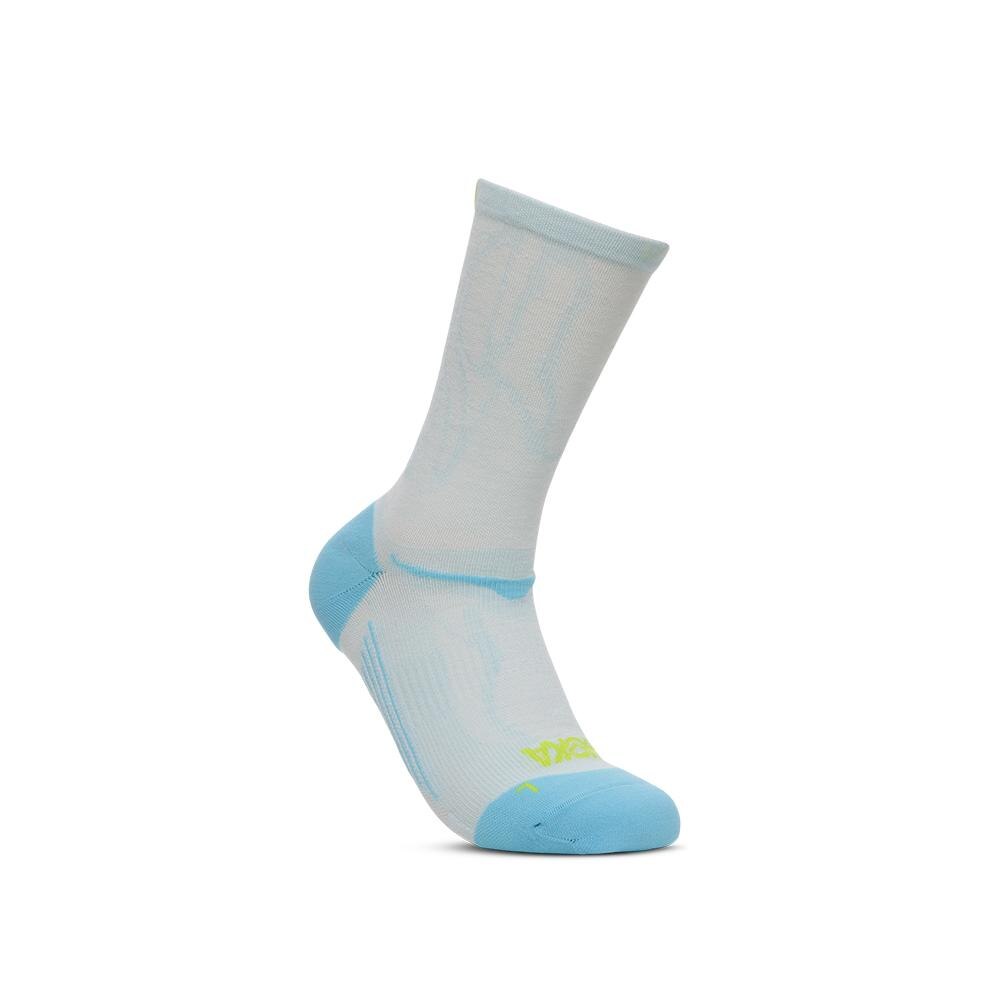 Calcetín unisex CLF 10 CREW RUN SOCK HOKA - Blanco / Turquesa Blanco / Turquesa-2