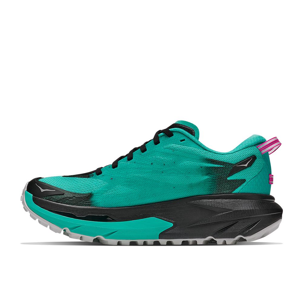 Imagen 2 de Zapatillas de trail running de mujer MAFATE 5 HOKA - Negro / Verde Negro / Verde