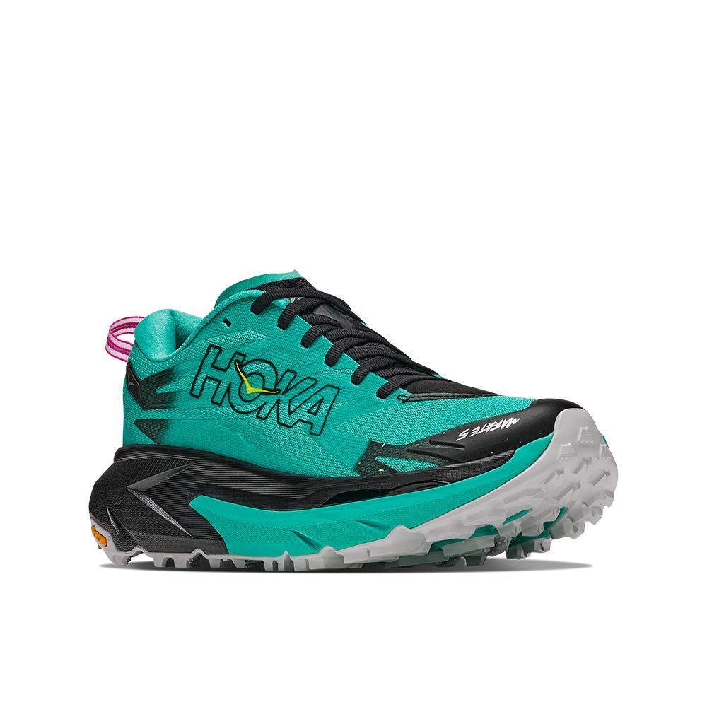 Imagen 7 de Zapatillas de trail running de mujer MAFATE 5 HOKA - Negro / Verde Negro / Verde