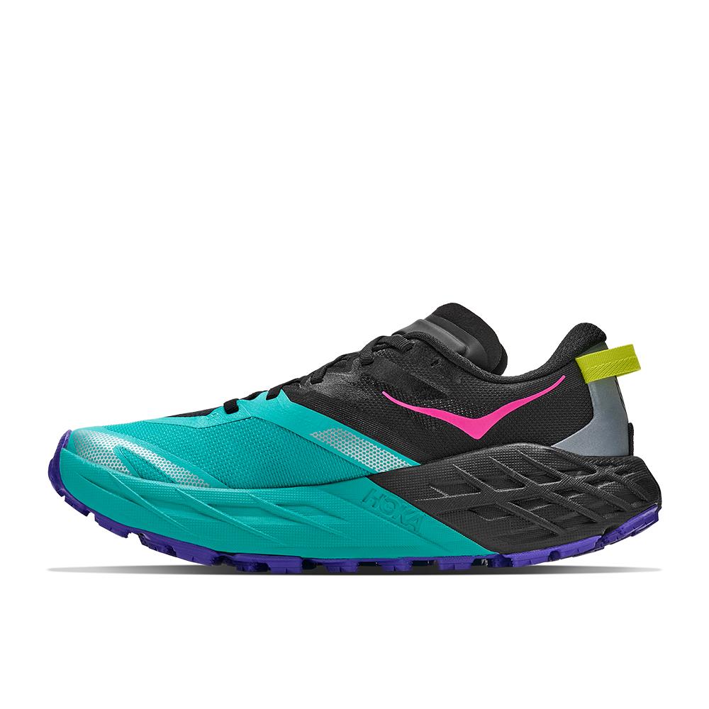 Imagen 2 de Zapatillas de trail running de mujer SPEEDGOAT 7 HOKA - Negro / Verde Negro / Verde