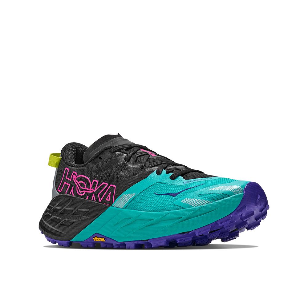 Imagen 4 de Zapatillas de trail running de mujer SPEEDGOAT 7 HOKA - Negro / Verde Negro / Verde
