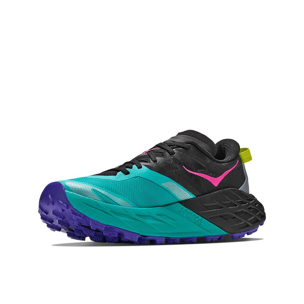 Imagen 7 de Zapatillas de trail running de mujer SPEEDGOAT 7 HOKA - Negro / Verde Negro / Verde