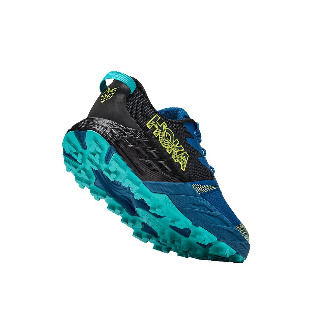 Zapatillas de trail running de niños SPEEDGOAT 7 BIG KIDS HOKA - Negro / Azul Negro / Azul-4