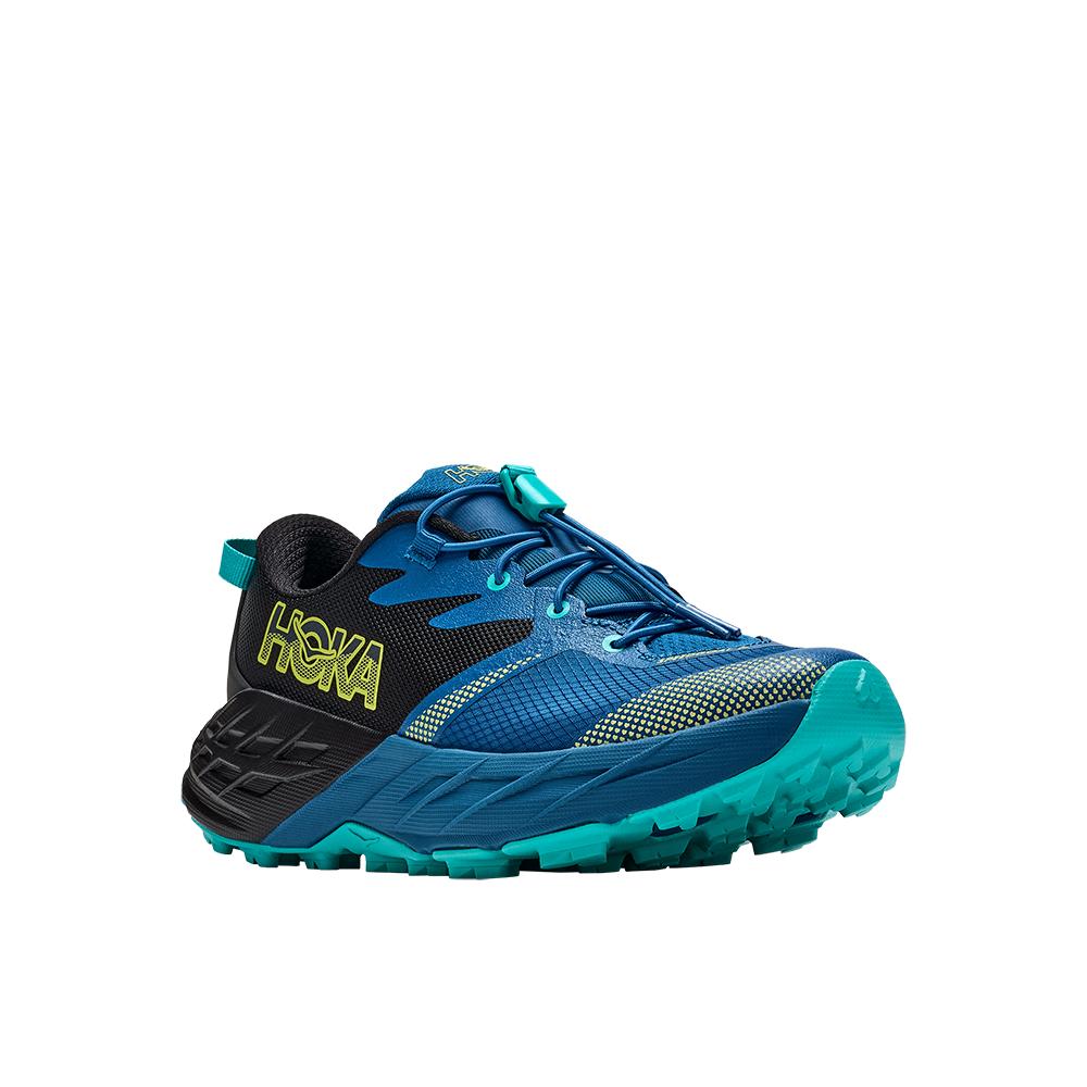 Zapatillas de trail running de niños SPEEDGOAT 7 BIG KIDS HOKA - Negro / Azul Negro / Azul-6