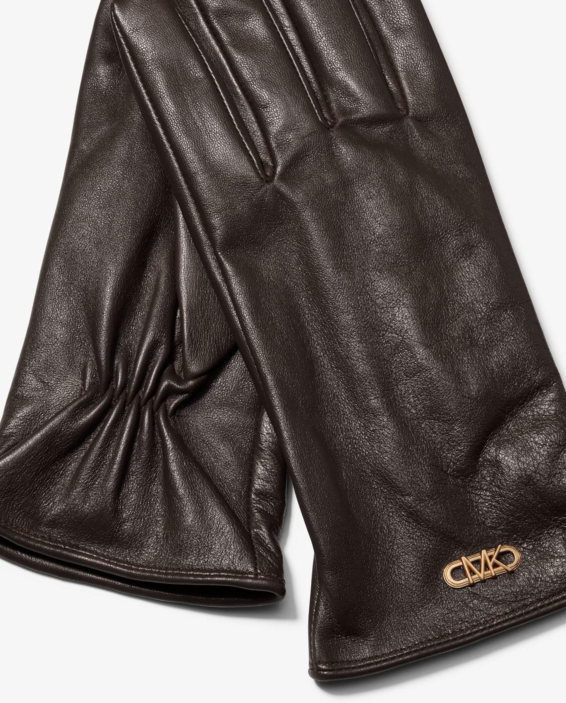 Guantes de mujer de piel lisos - Michael Michael Kors - Marrón oscuro Marrón oscuro-2