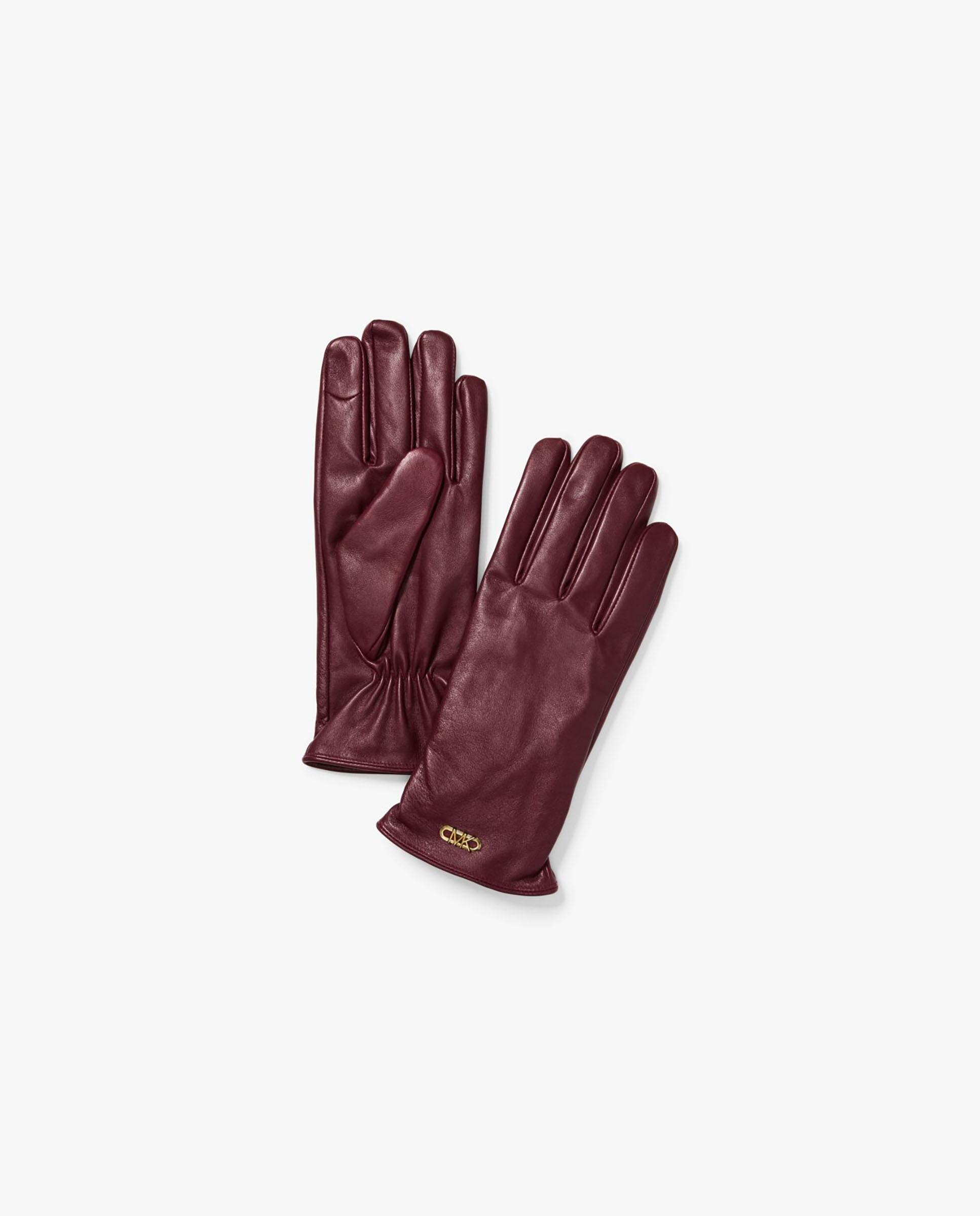 Guantes de mujer de piel lisos - Michael Michael Kors - Borgoña Borgoña-1
