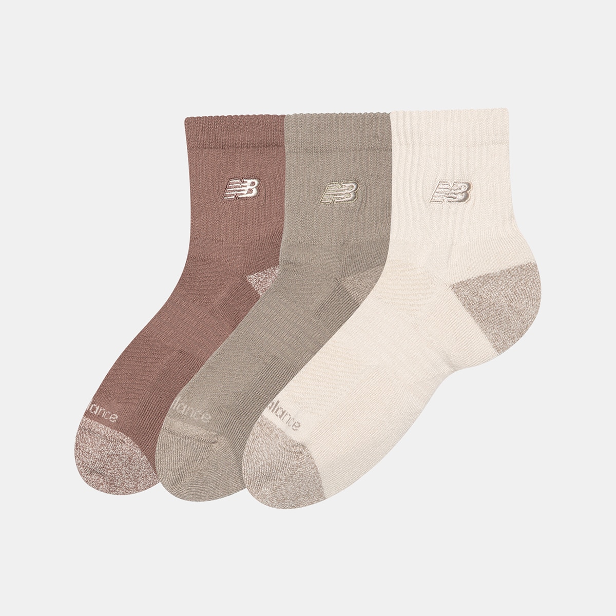 Calcetines casual unisex Quarter Active - 3 Pack New Balance - Marrón / Blanco roto Marrón / Blanco roto-2