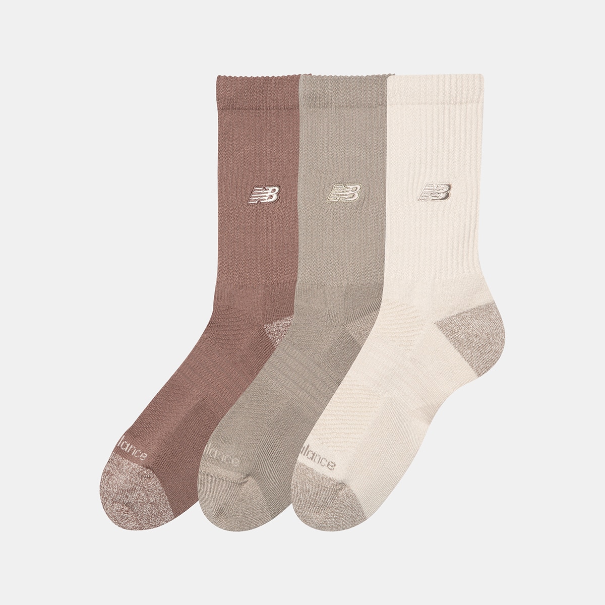 Calcetines altos casual unisex Active Premium - 3 Pack New Balance - Marrón / Blanco roto Marrón / Blanco roto-2