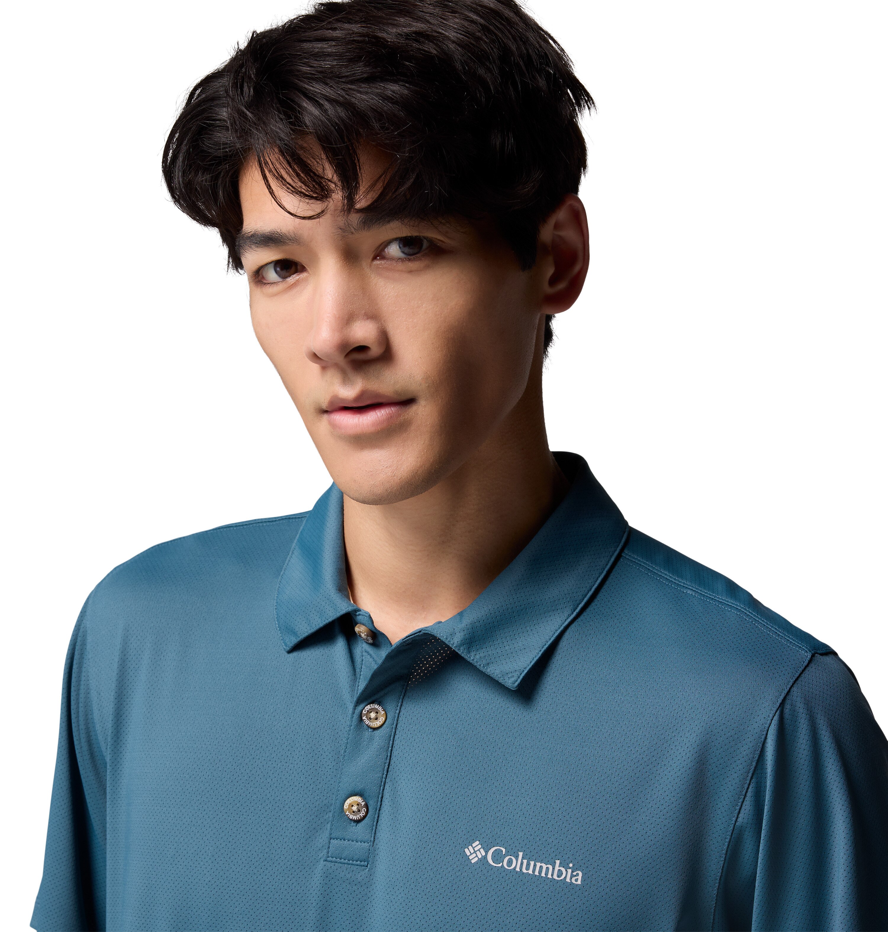 Polo de hombre Tech Trail™ Utility Columbia - Azul Turquesa Azul Turquesa-3