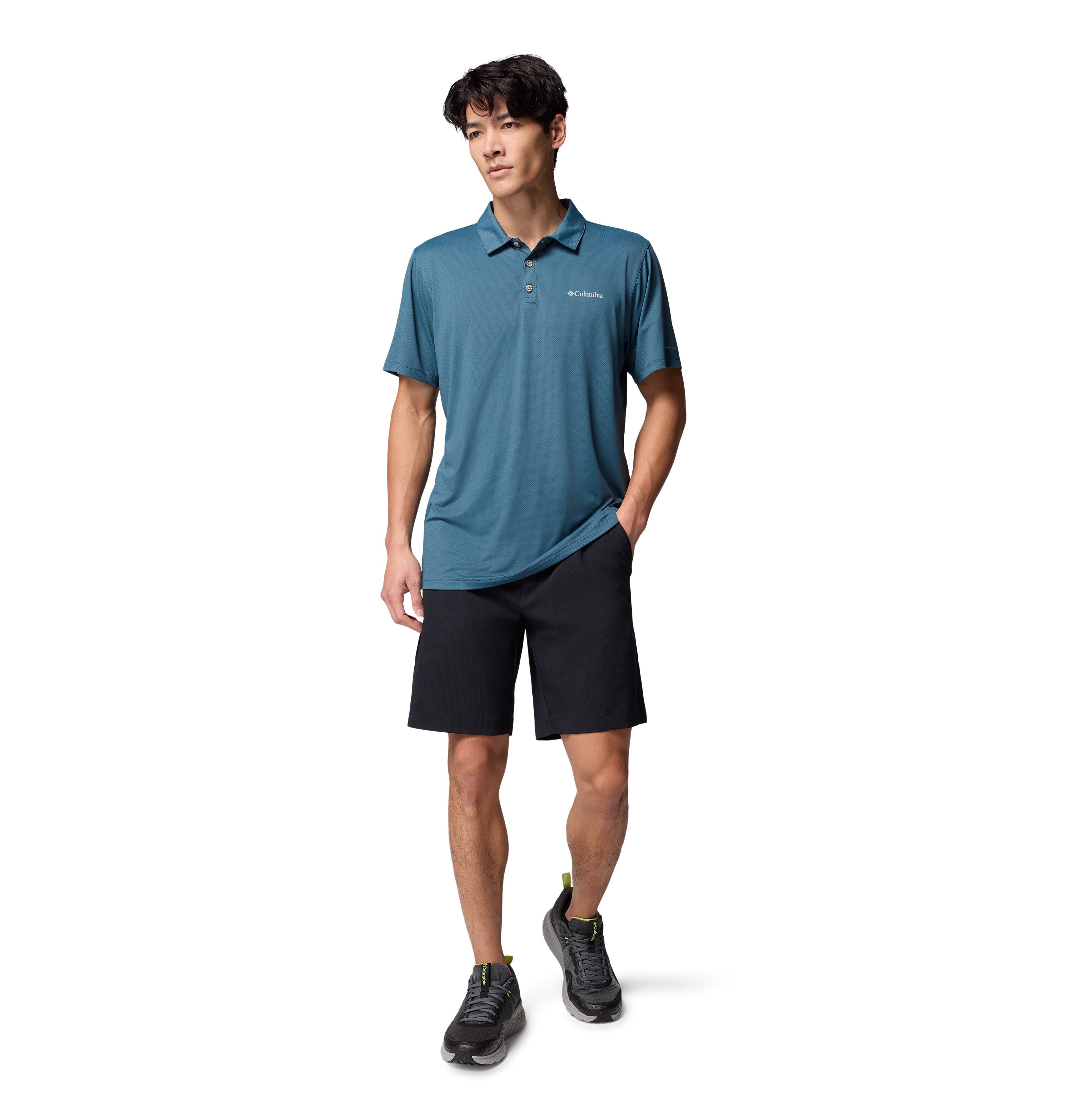 Polo de hombre Tech Trail™ Utility Columbia - Azul Turquesa Azul Turquesa-4