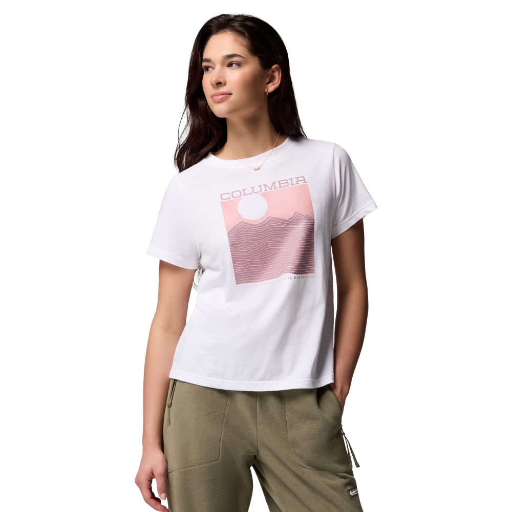 Camiseta de manga corta mujer Rolling Bend™ Columbia - Blanco Blanco-1