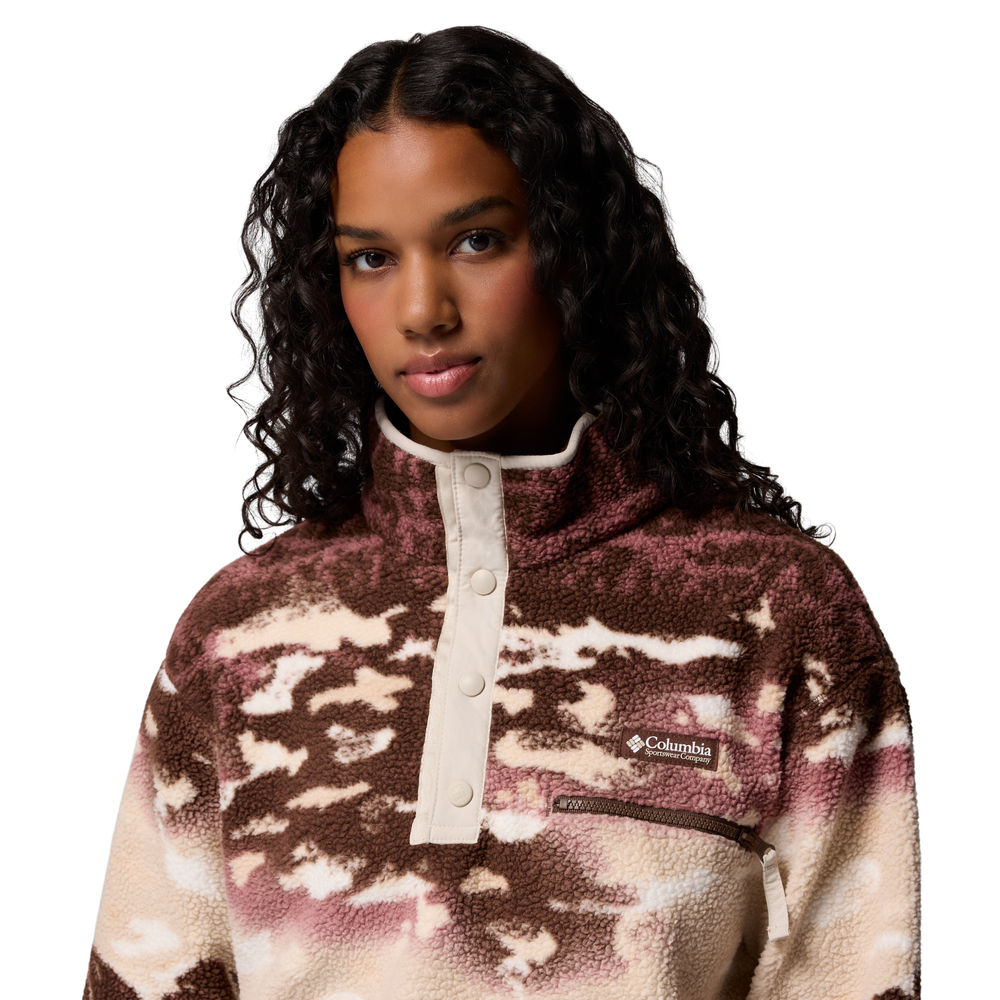 Imagen 4 de Forro polar de mujer Helvetia™ II Printed Cropped Columbia - Marrón Marrón