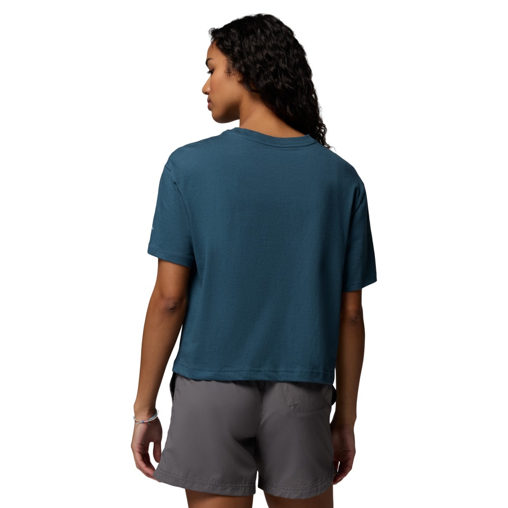 Camiseta manga corta de mujer Rolling Bend™ Graphic Relaxed Crop SS Columbia - Azul Turquesa Azul Turquesa-2
