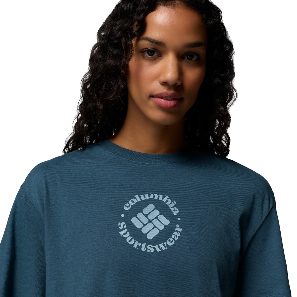 Camiseta manga corta de mujer Rolling Bend™ Graphic Relaxed Crop SS Columbia - Azul Turquesa Azul Turquesa-4
