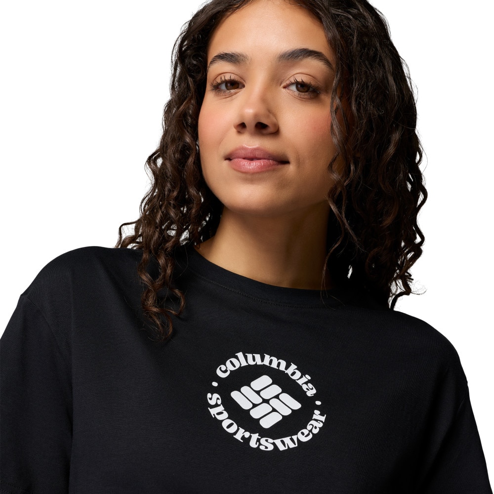 Camiseta manga corta de mujer Rolling Bend™ Graphic Relaxed Crop SS Columbia - Negro Negro-4