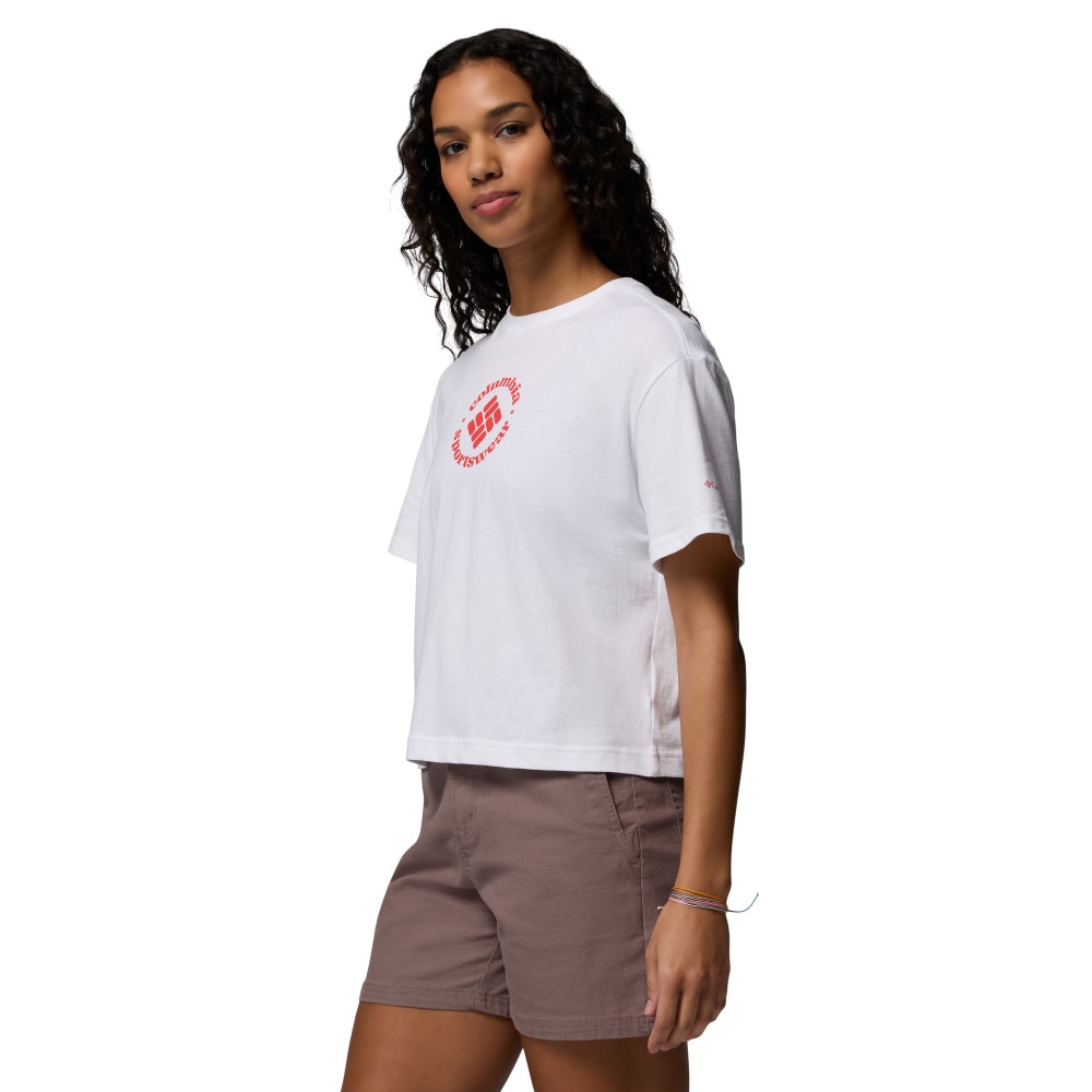 Camiseta manga corta de mujer Rolling Bend™ Graphic Relaxed Crop SS Columbia - Blanco Blanco-3