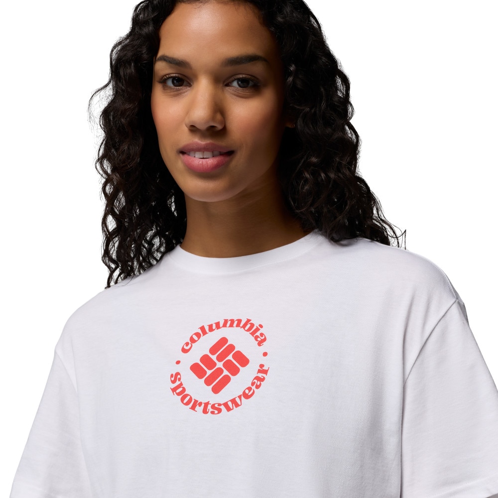 Camiseta manga corta de mujer Rolling Bend™ Graphic Relaxed Crop SS Columbia - Blanco Blanco-4