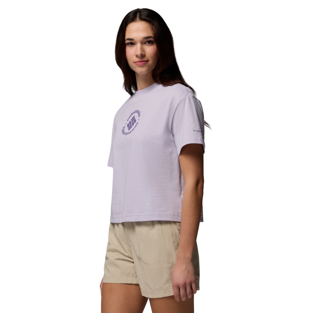 Camiseta manga corta de mujer Rolling Bend™ Graphic Relaxed Crop SS Columbia - Lila Lila-3