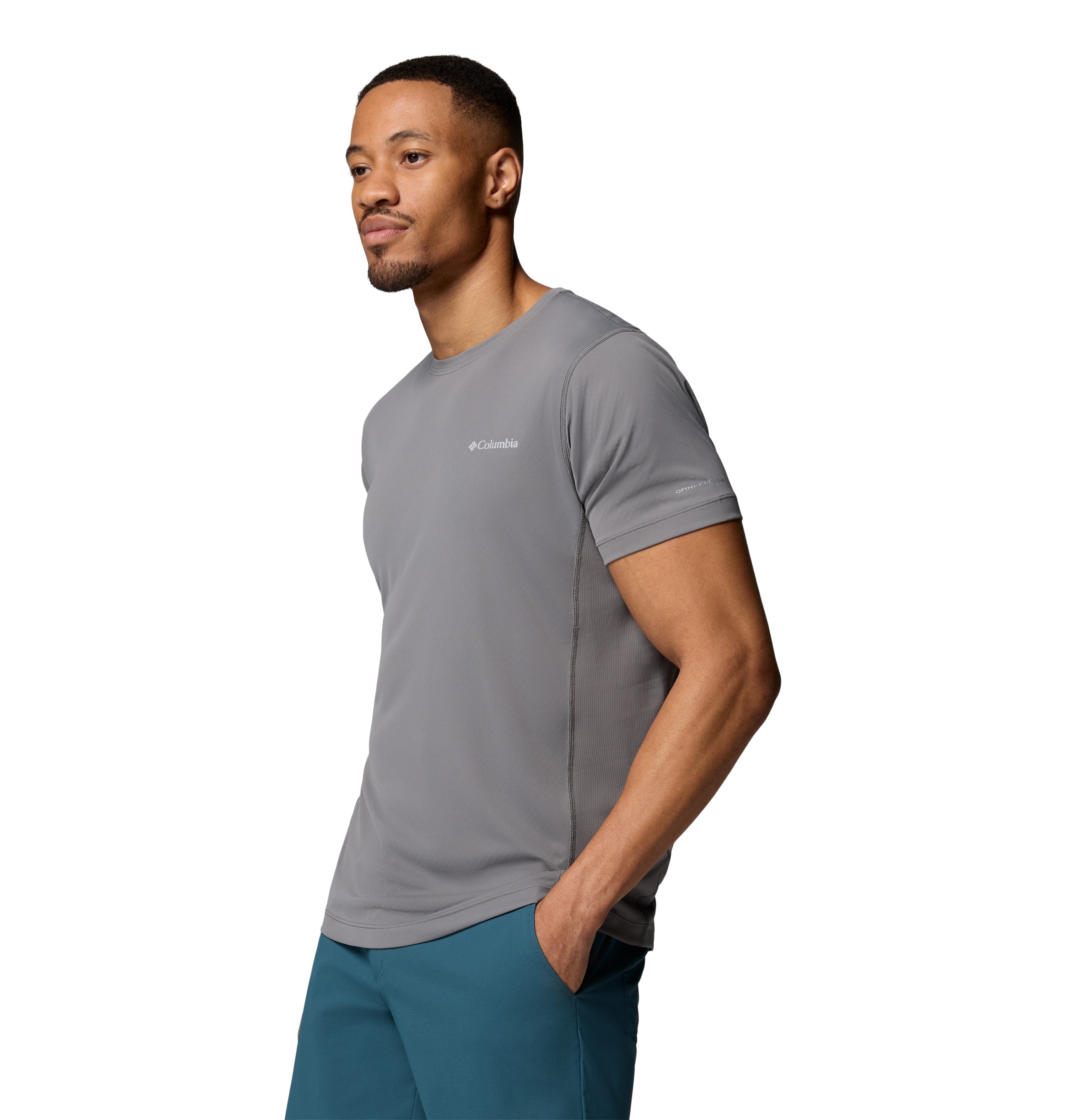 Camiseta manga corta de hombre Zero Rules™ Light Crew Columbia - Gris Gris-4