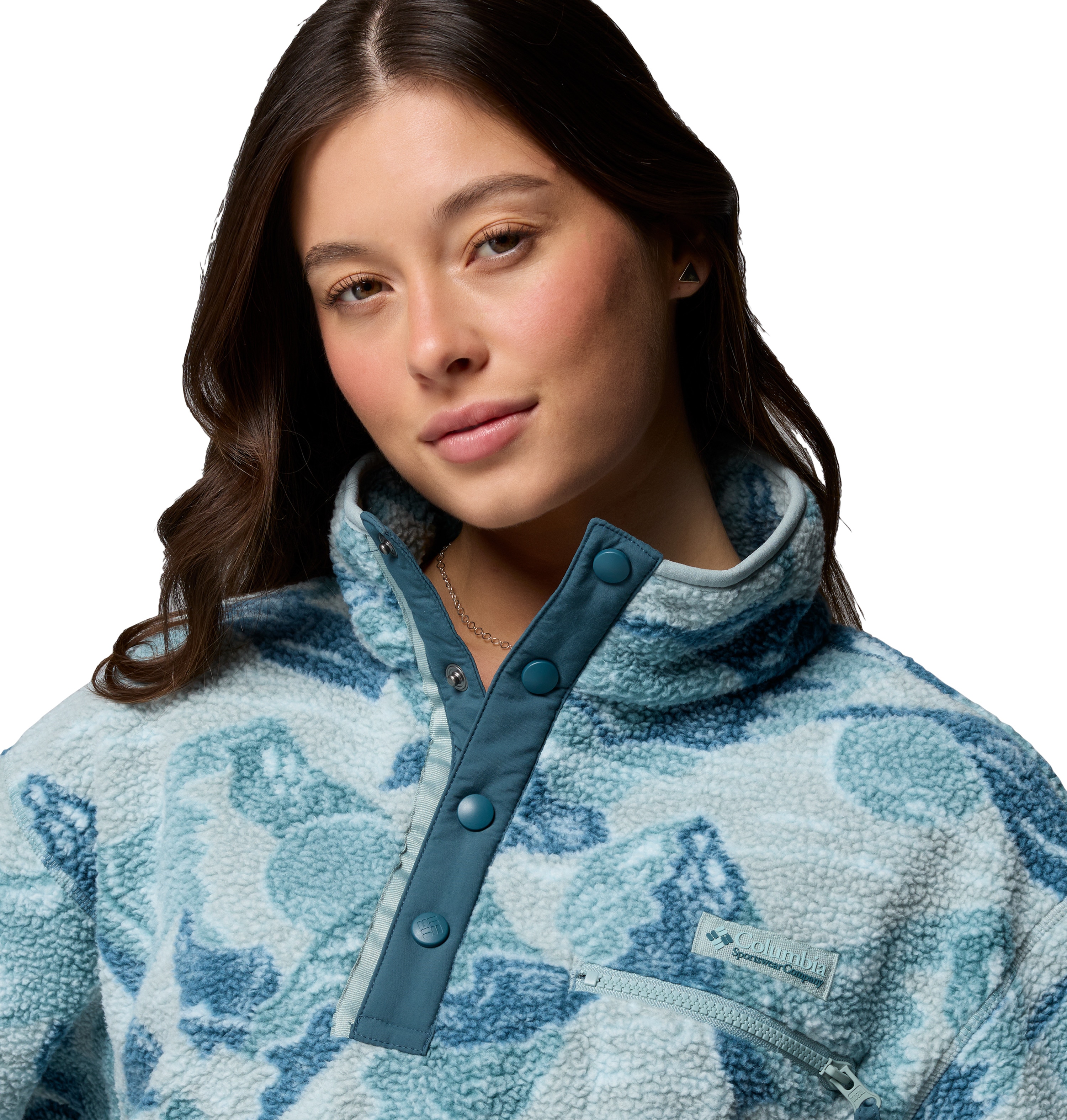 Forro polar de mujer Helvetia™ II Printed Cropped Columbia - Azul claro Azul claro-4