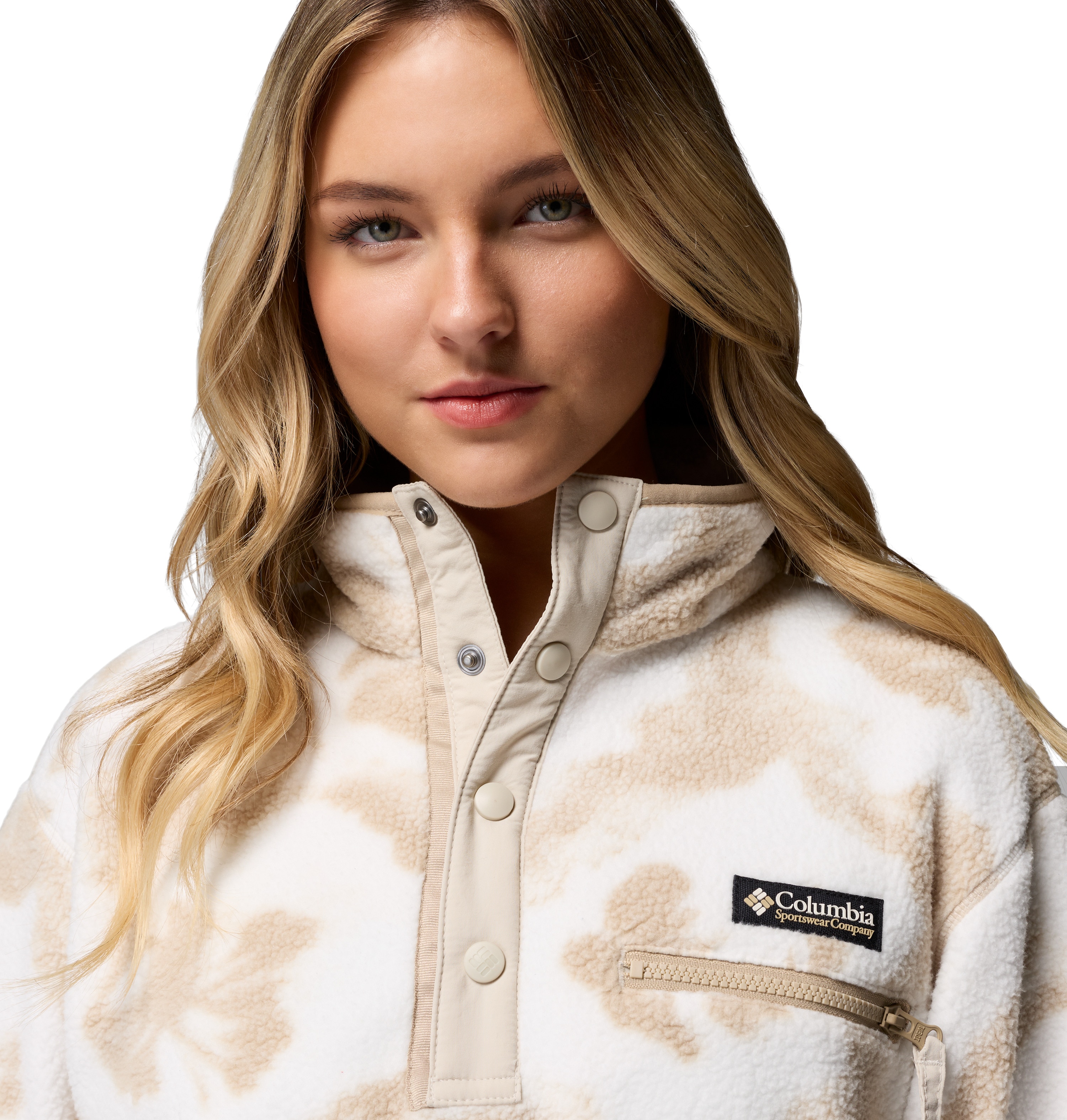 Forro polar de mujer Helvetia™ II Printed Cropped Columbia - Beige Beige-5