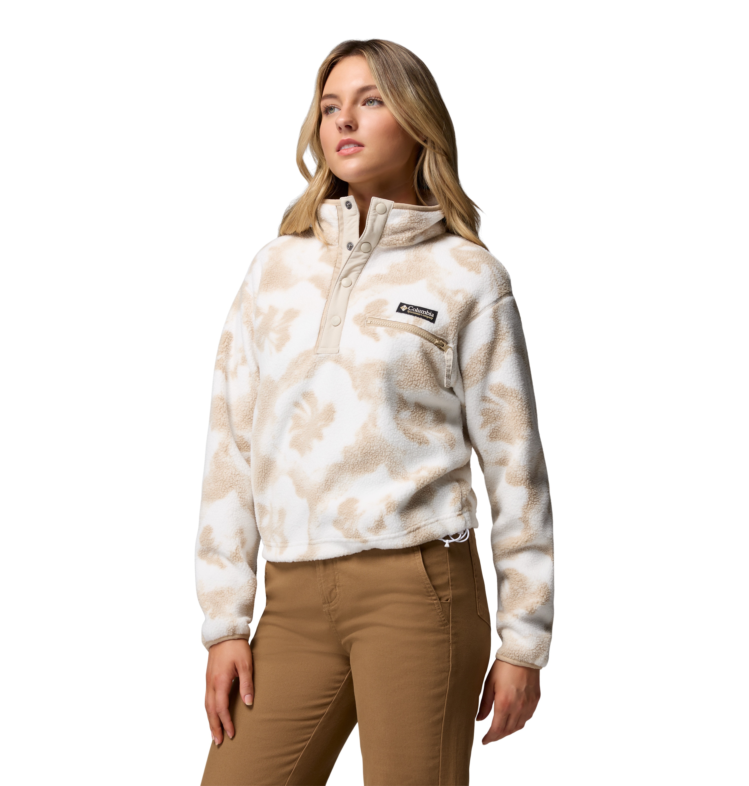 Forro polar de mujer Helvetia™ II Printed Cropped Columbia - Beige Beige-3