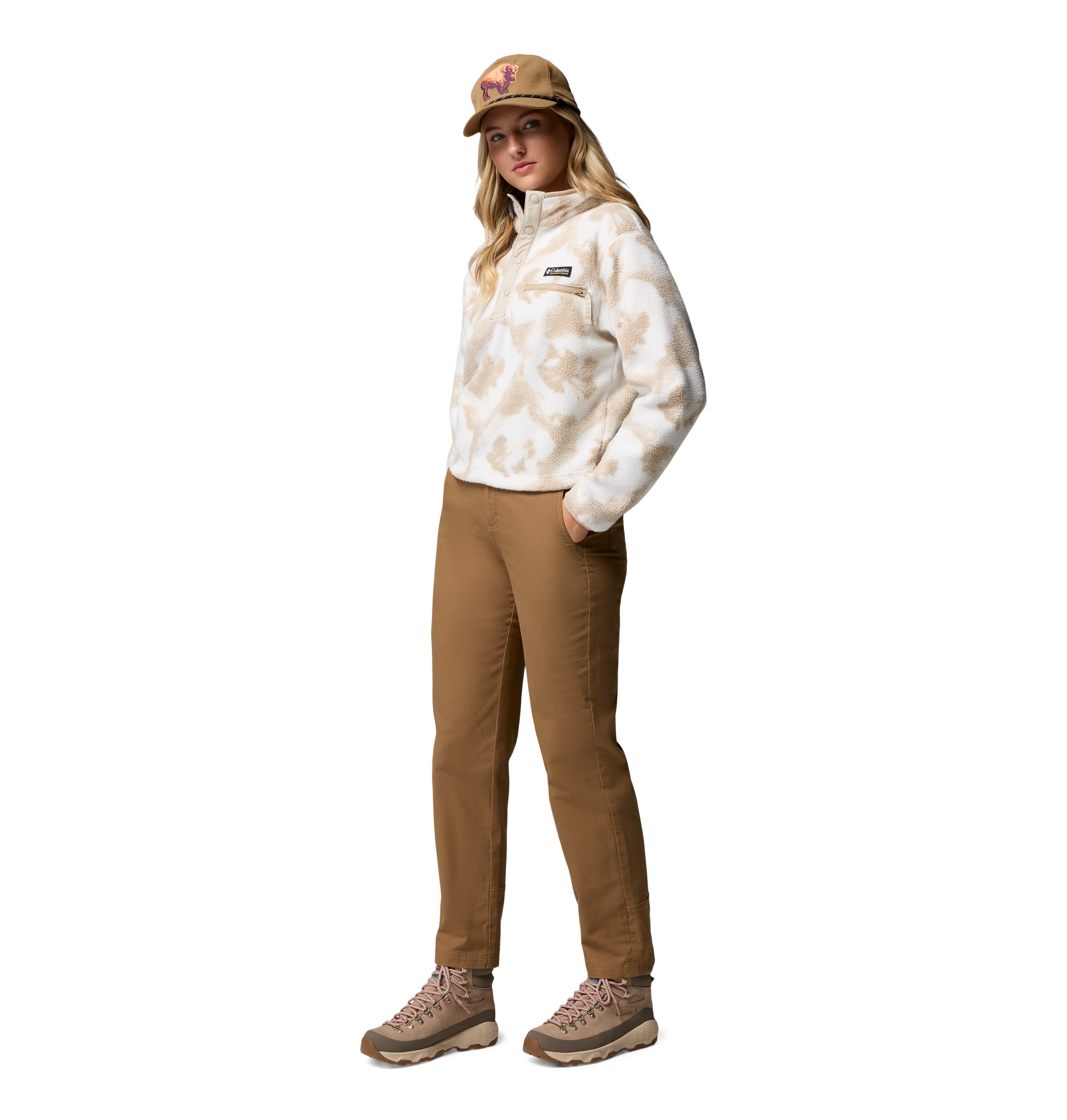 Forro polar de mujer Helvetia™ II Printed Cropped Columbia - Beige Beige-4