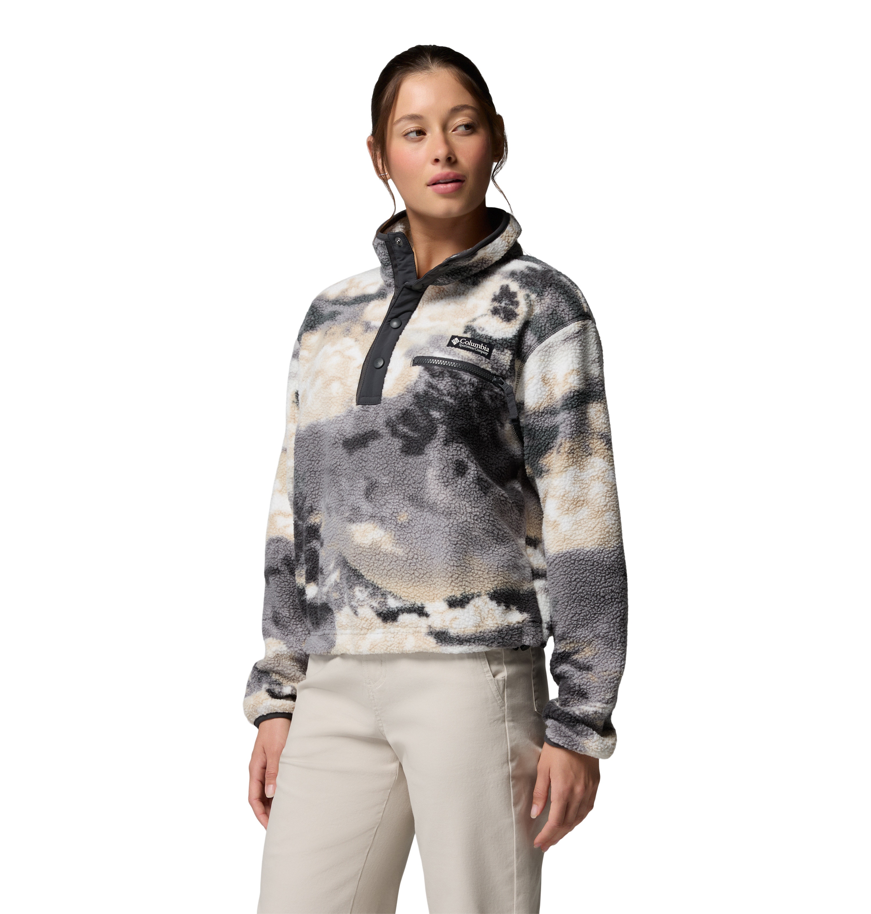 Forro polar de mujer Helvetia™ II Printed Cropped Columbia - Gris ceniza Gris ceniza-3