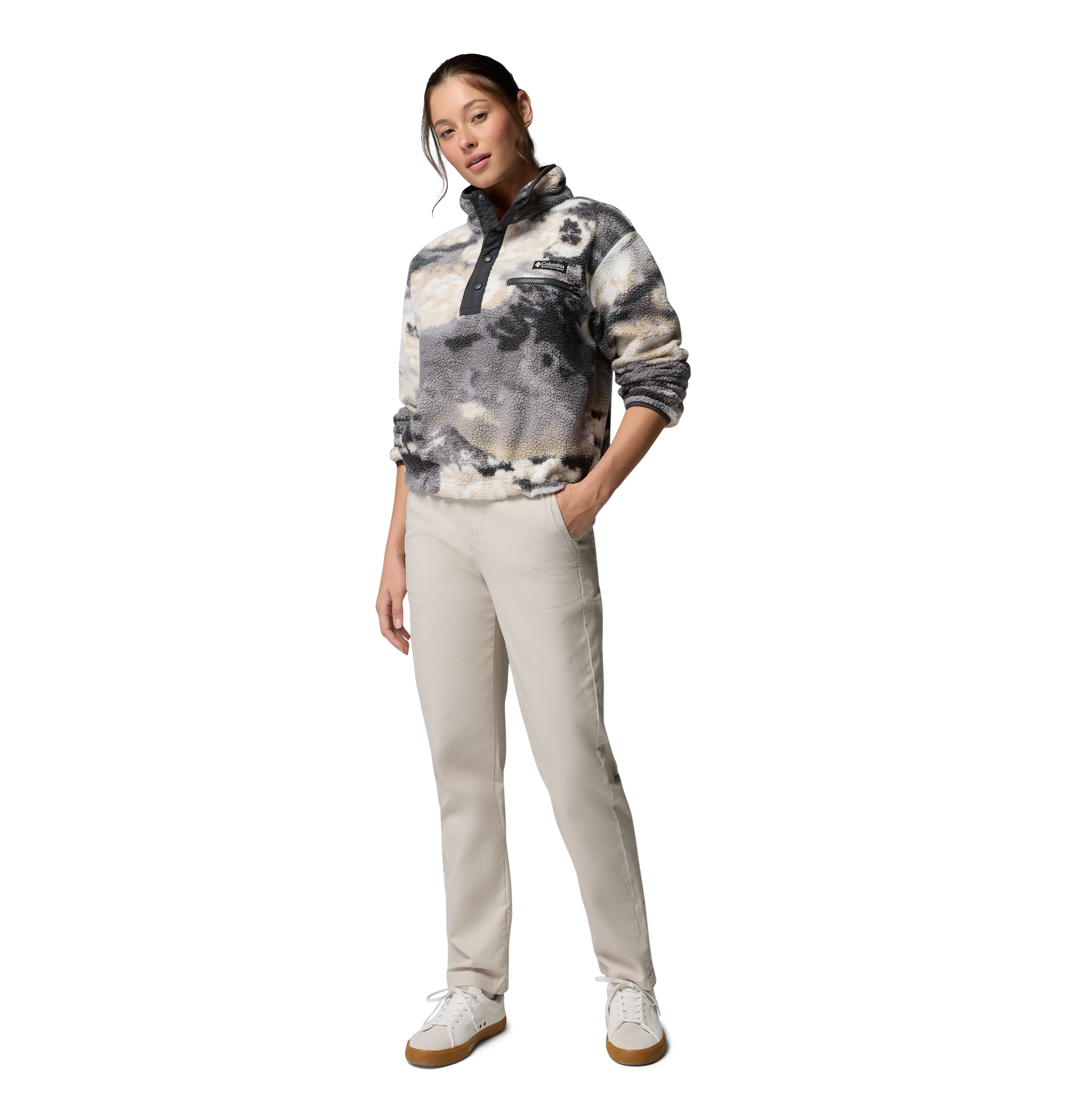 Forro polar de mujer Helvetia™ II Printed Cropped Columbia - Gris ceniza Gris ceniza-6