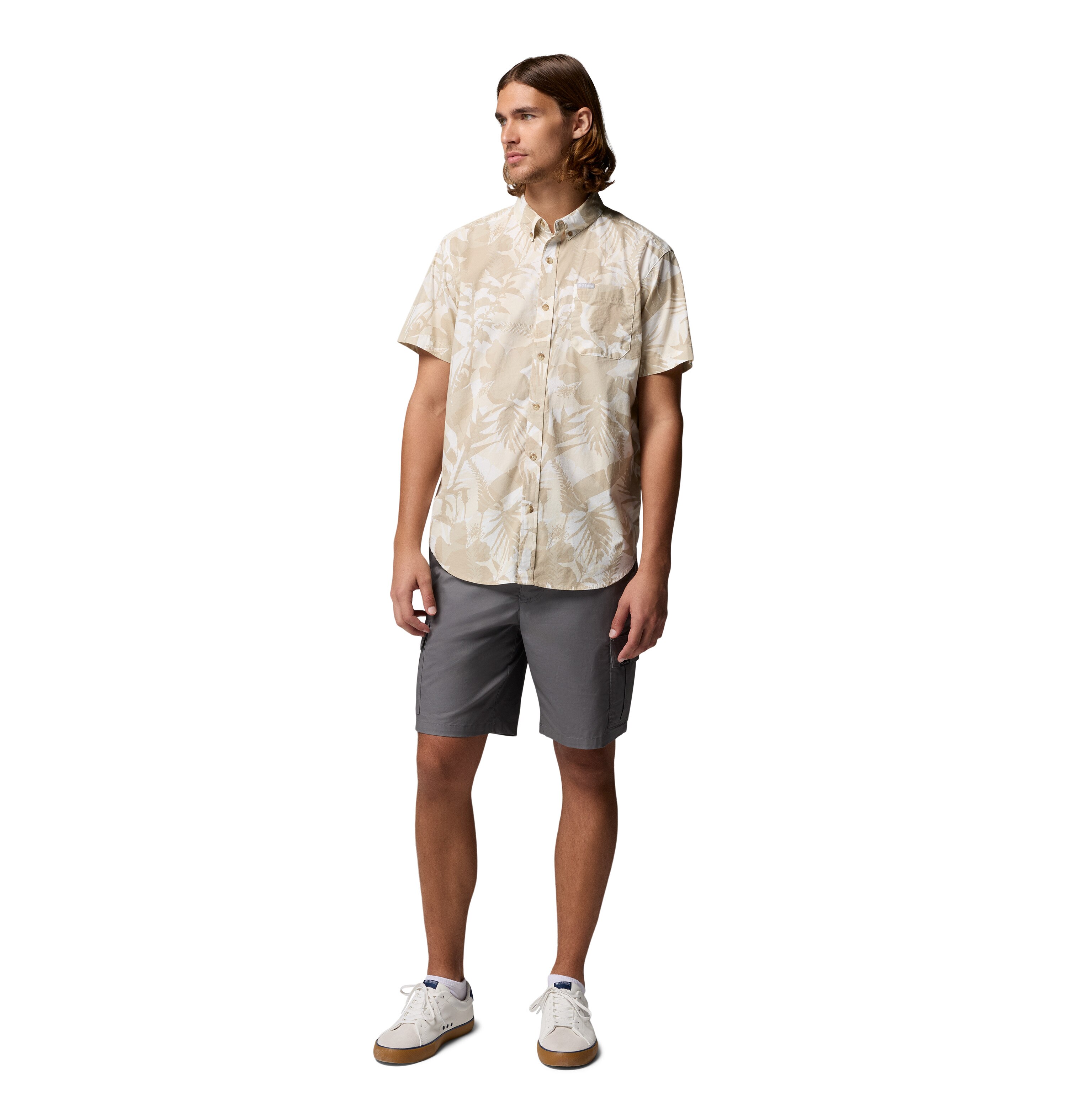 Camisa manga corta de hombre Rapid Rivers™ Printed Columbia - Beige Beige-3