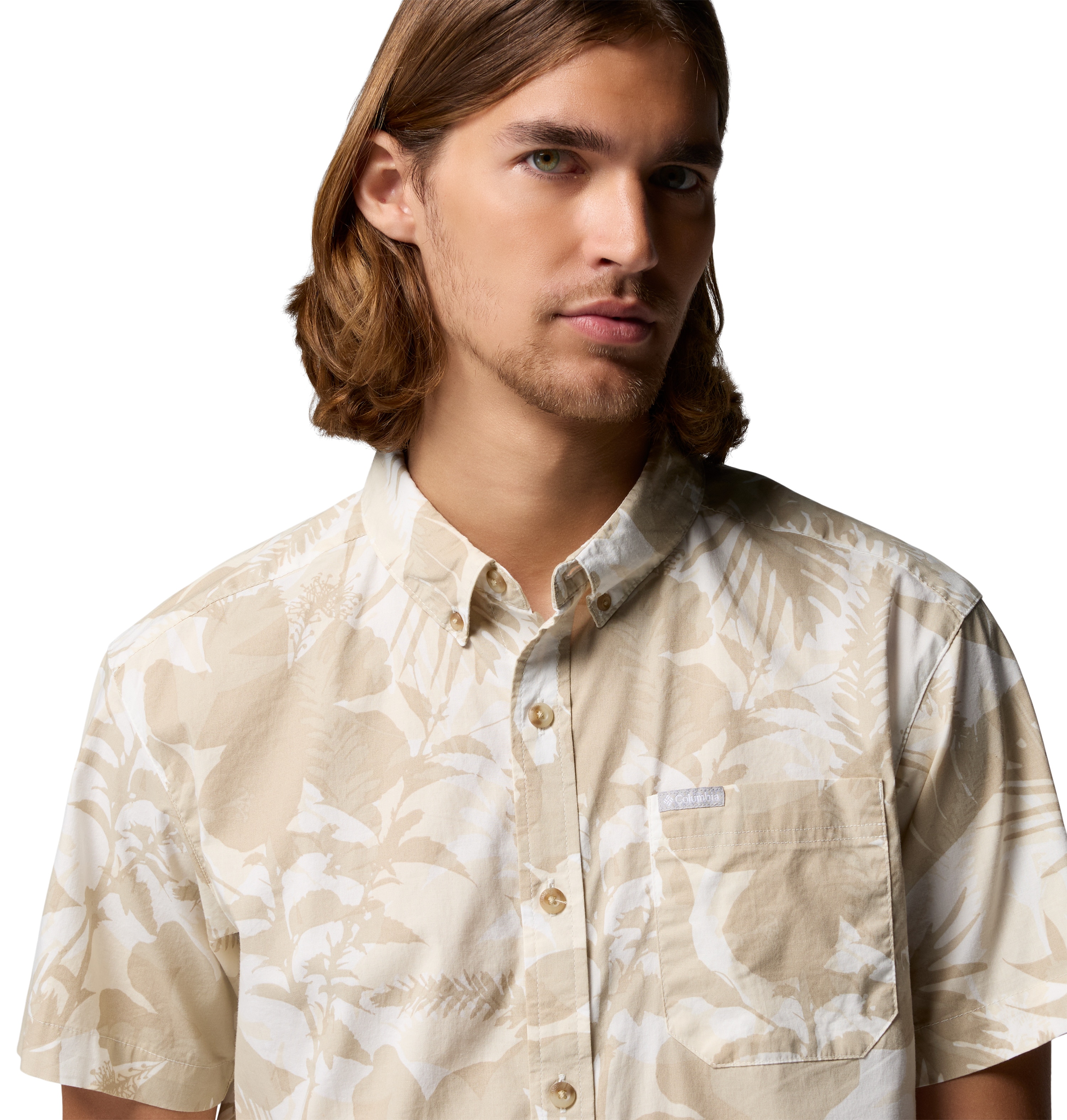 Camisa manga corta de hombre Rapid Rivers™ Printed Columbia - Beige Beige-5