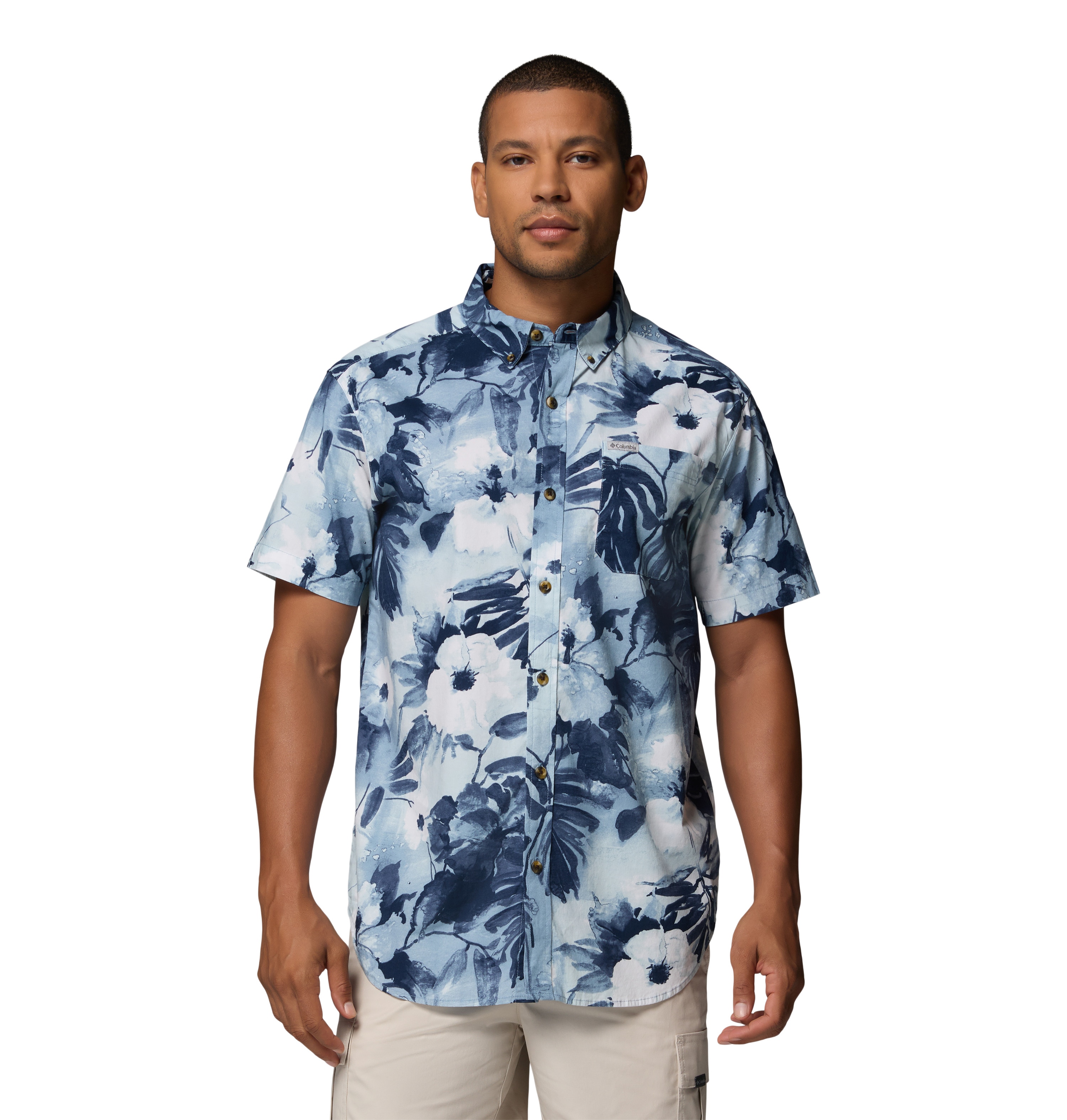 Imagen 0 de Camisa manga corta de hombre Rapid Rivers™ Printed Columbia Azul Turquesa