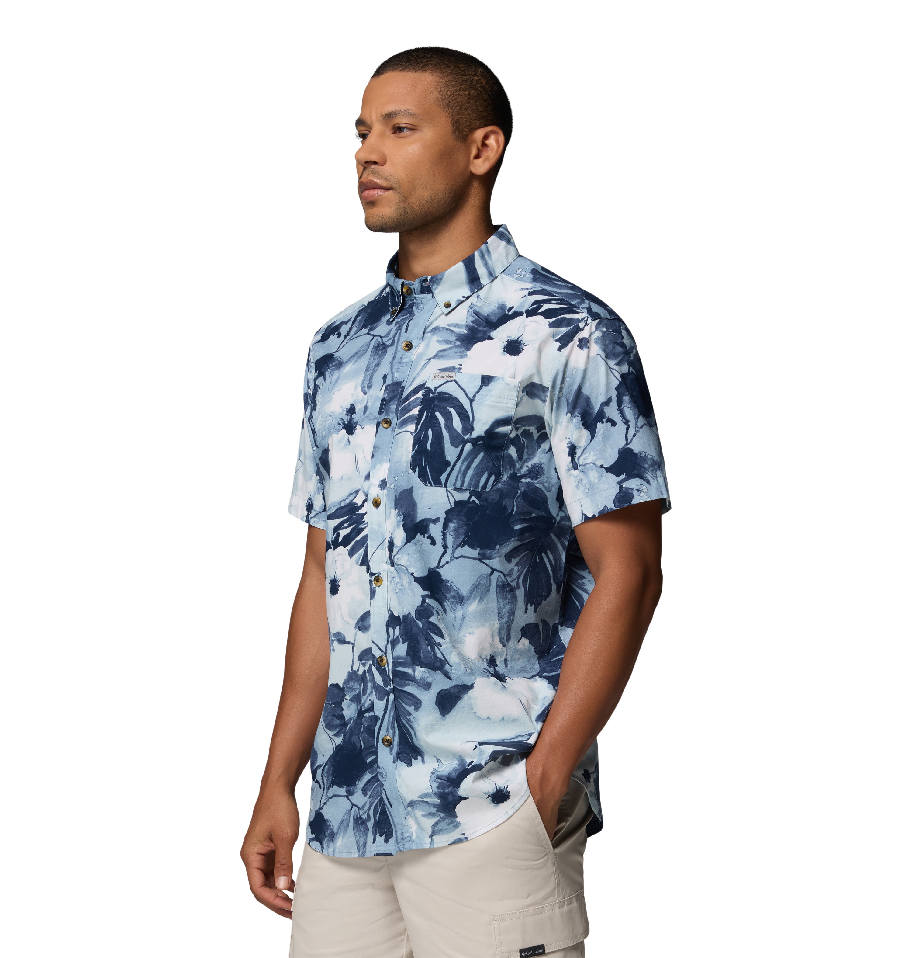 Camisa manga corta de hombre Rapid Rivers™ Printed Columbia - Azul claro / Azul marino Azul claro / Azul marino-3