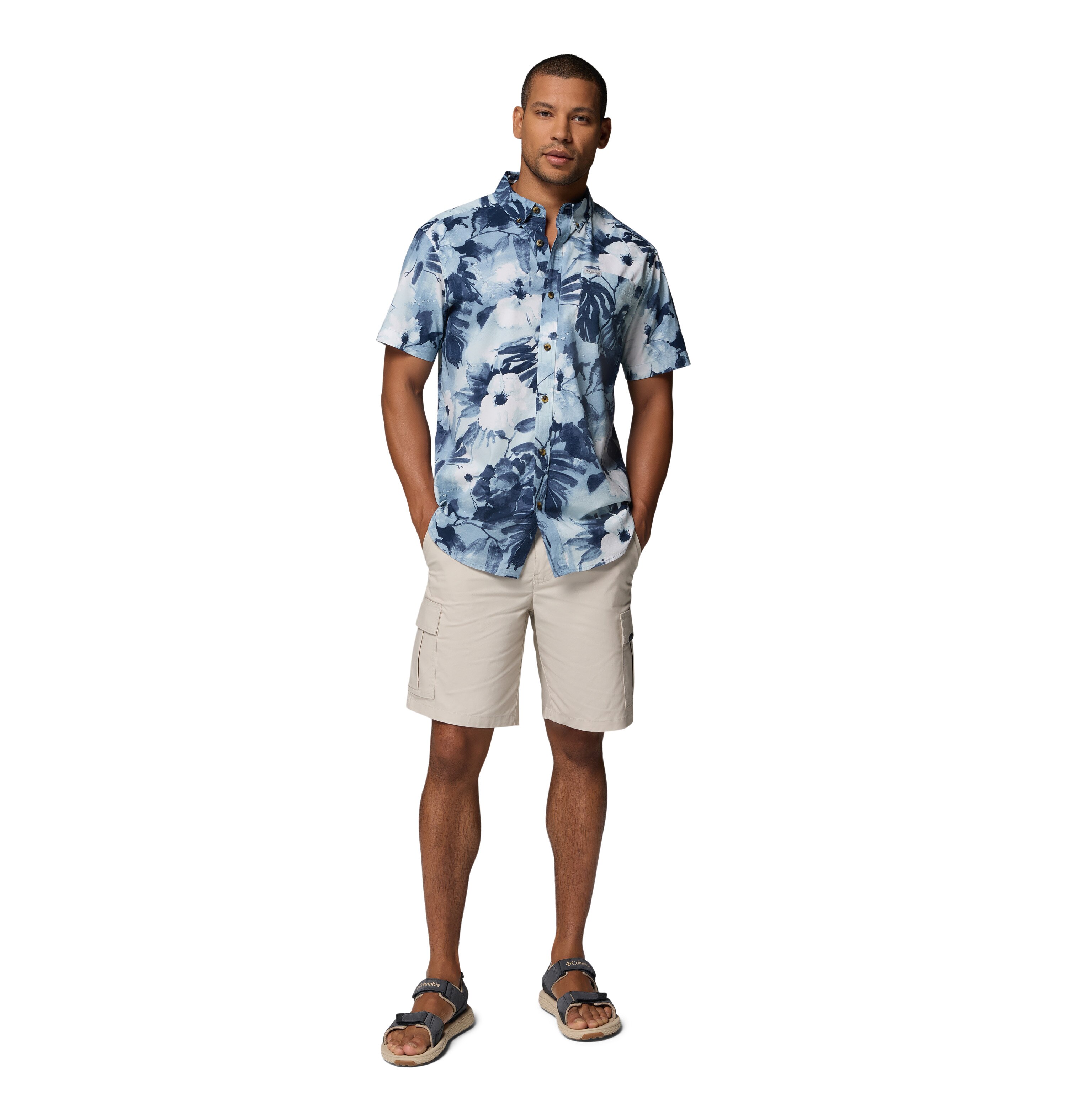Camisa manga corta de hombre Rapid Rivers™ Printed Columbia - Azul claro / Azul marino Azul claro / Azul marino-4