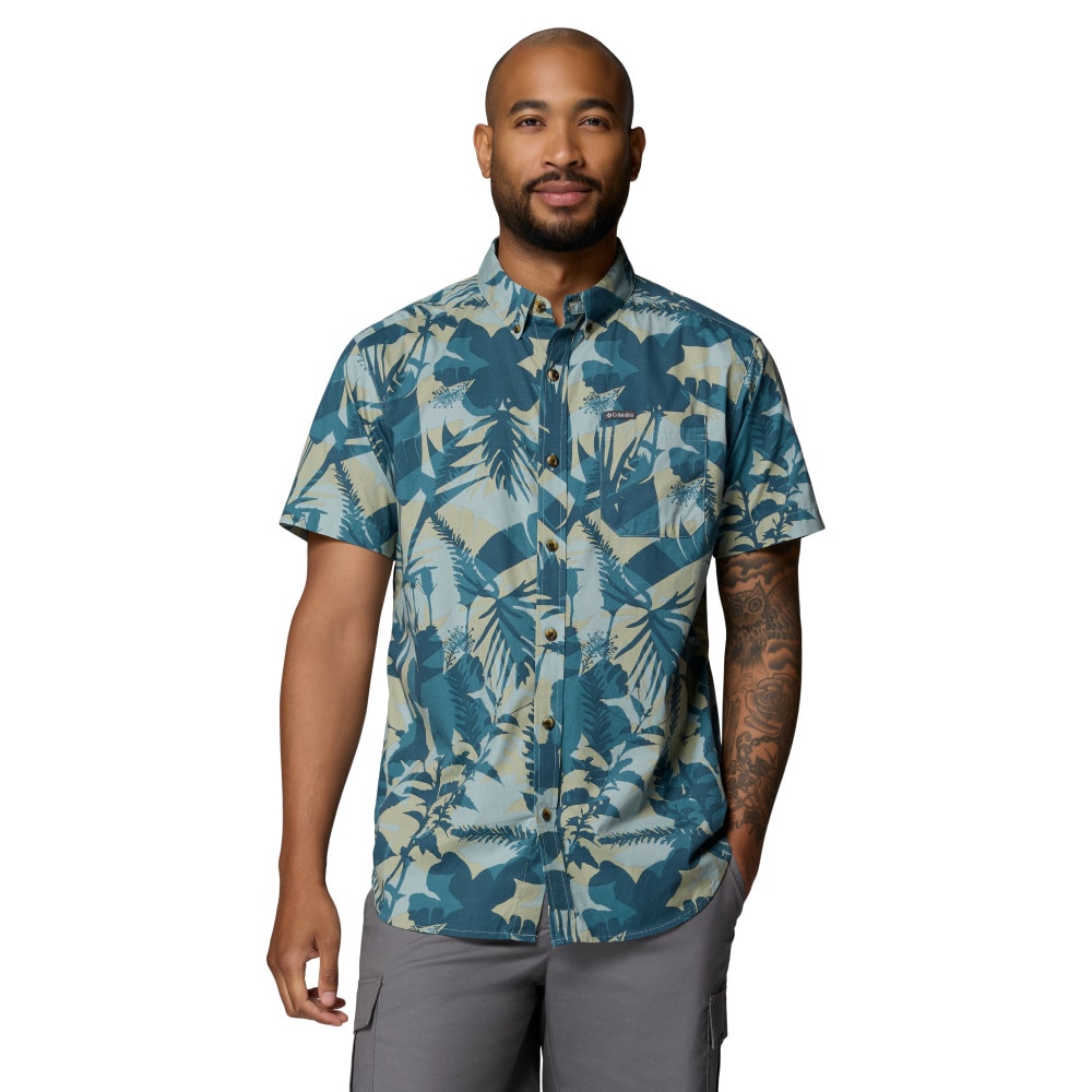 Camisa manga corta de hombre Rapid Rivers™ Printed Columbia - Azul Turquesa Azul Turquesa-1