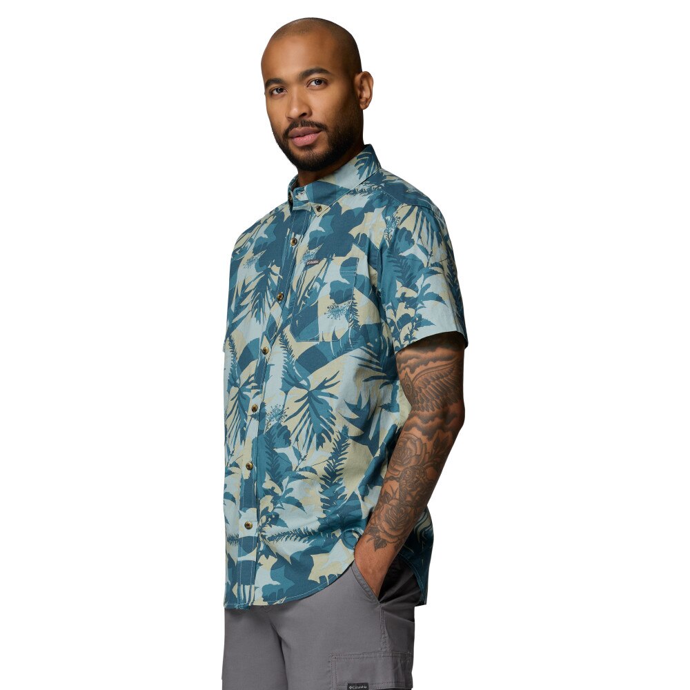 Camisa manga corta de hombre Rapid Rivers™ Printed Columbia - Azul Turquesa Azul Turquesa-3