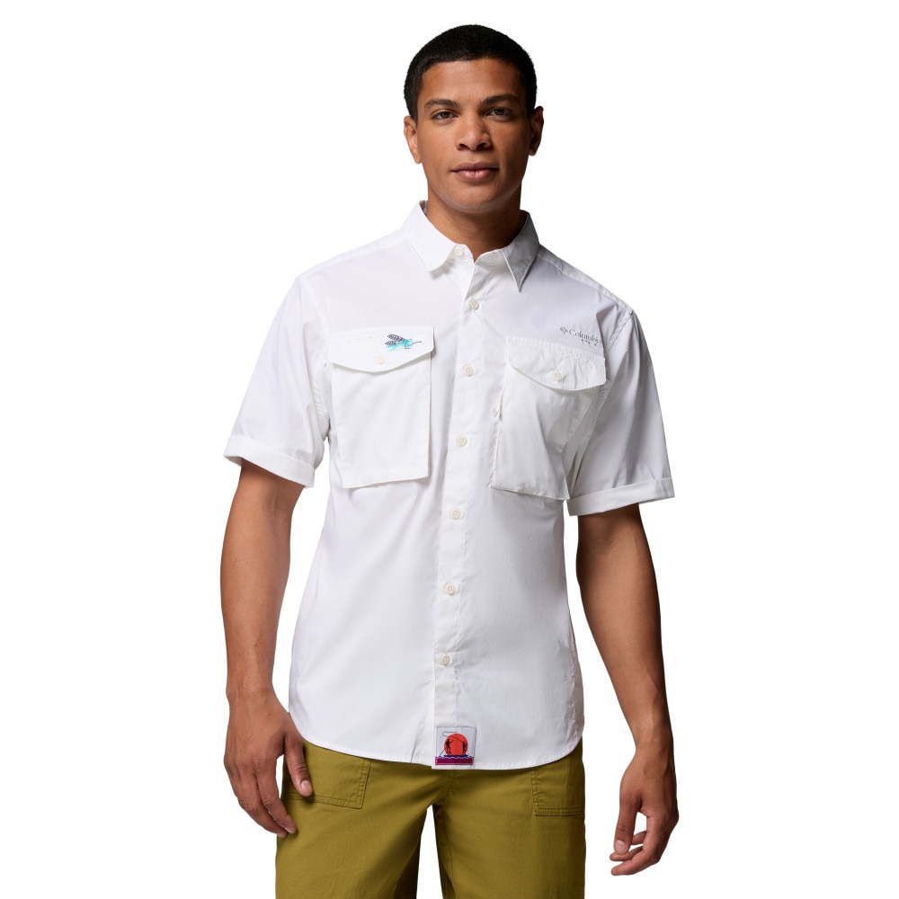 Camisa manga corta de hombre Bonefish Flats™ Columbia - Blanco Blanco-1