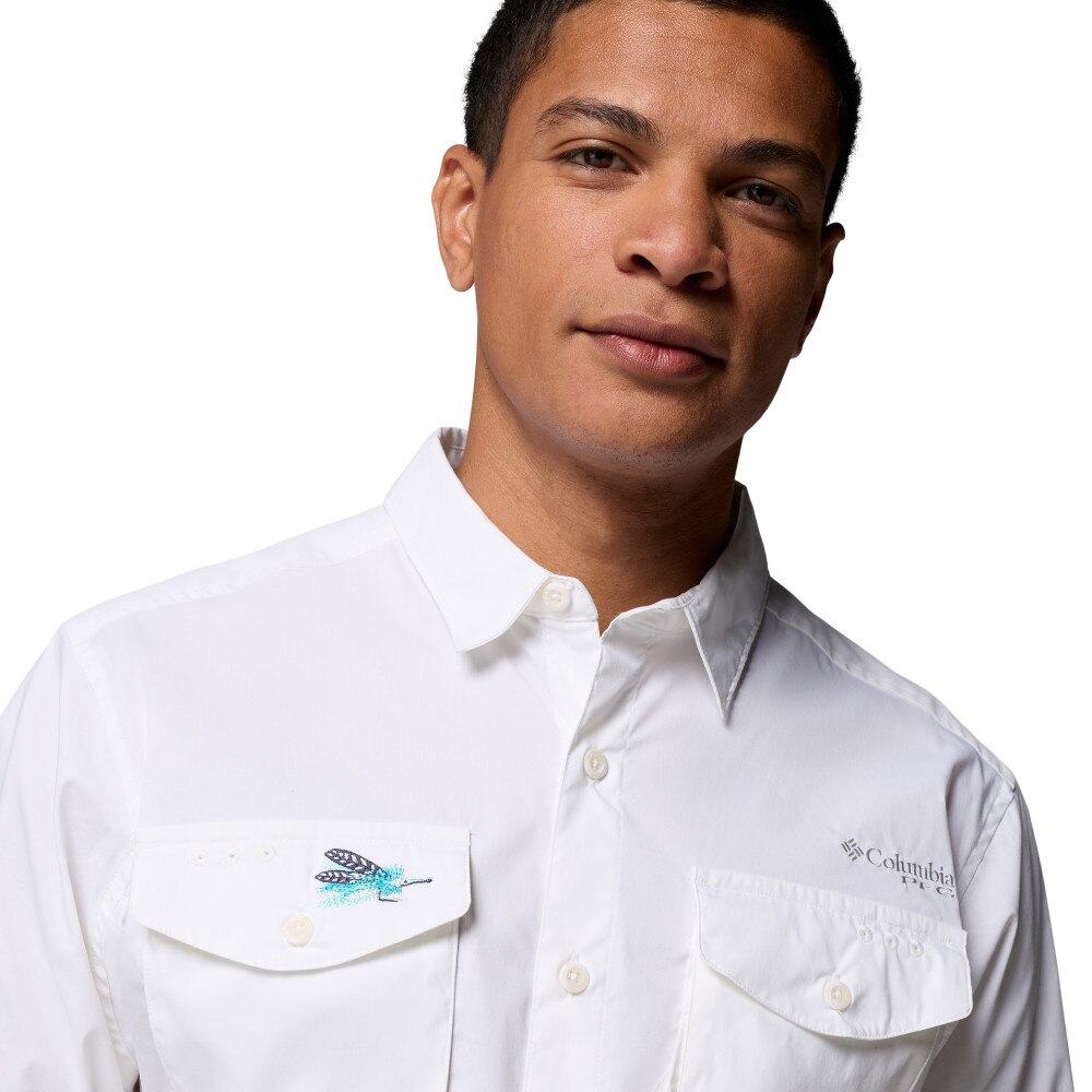 Camisa manga corta de hombre Bonefish Flats™ Columbia - Blanco Blanco-4
