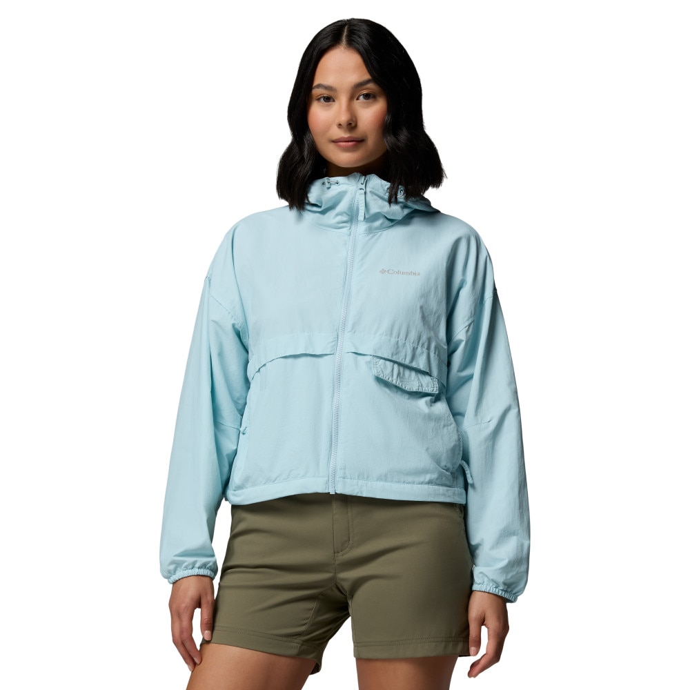 Chaqueta cortavientos de mujer Spire Valley™ Cropped Columbia - Azul claro Azul claro-1