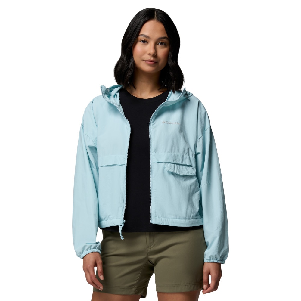 Chaqueta cortavientos de mujer Spire Valley™ Cropped Columbia - Azul claro Azul claro-4