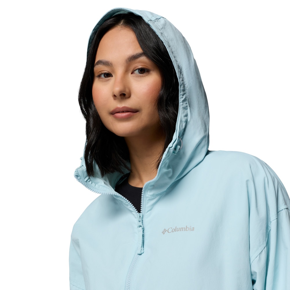 Chaqueta cortavientos de mujer Spire Valley™ Cropped Columbia - Azul claro Azul claro-5