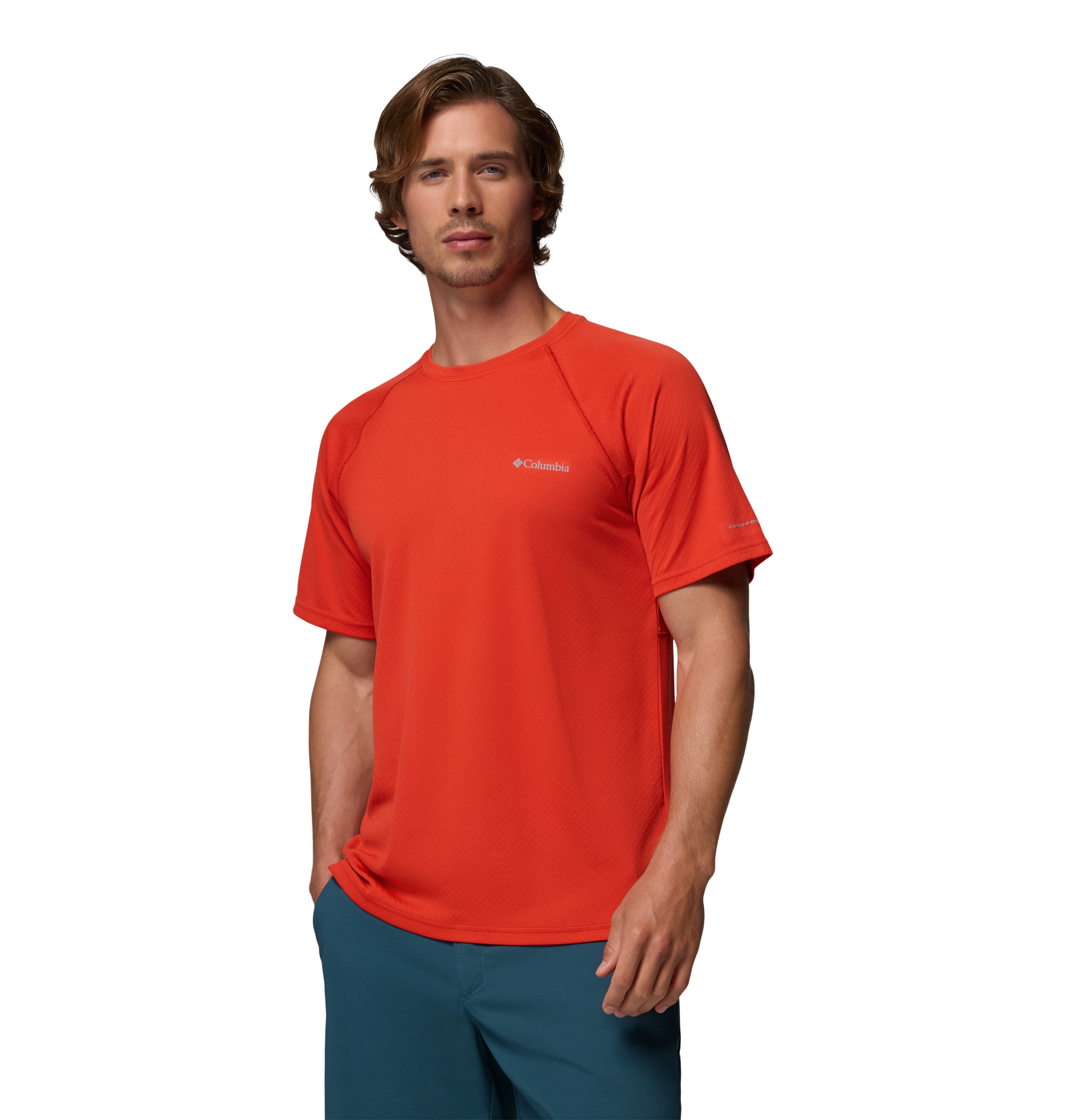Camiseta manga corta de hombre Alpine Chill™ Pro Crew Columbia - Coral Coral-1