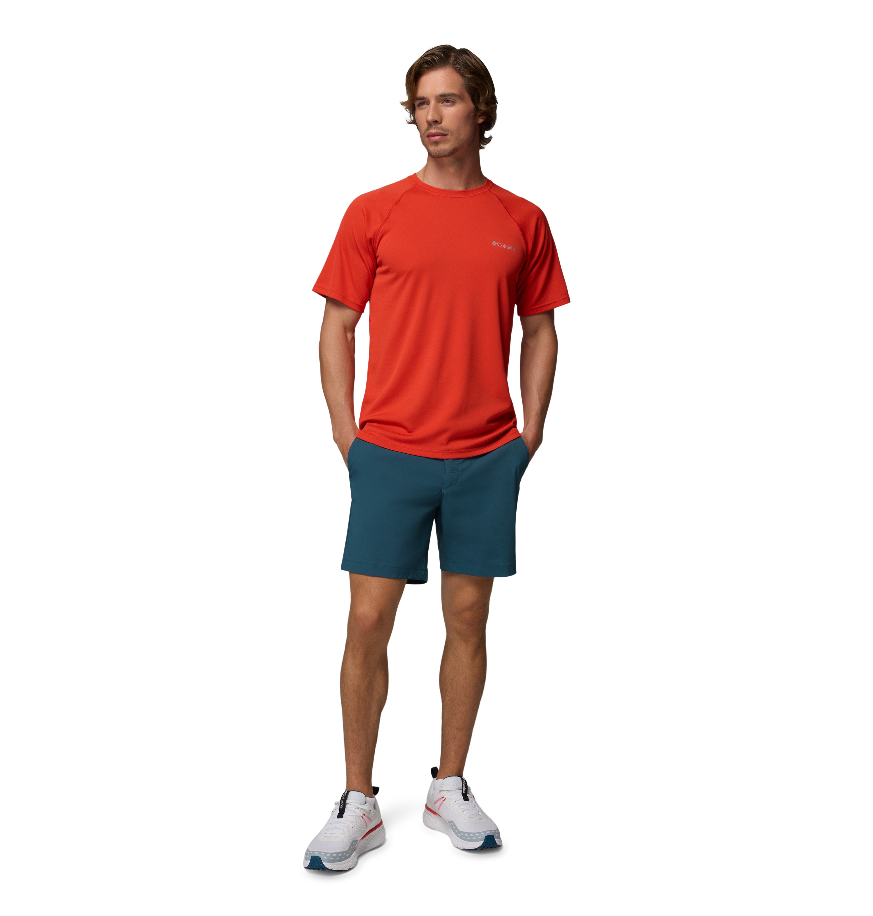 Camiseta manga corta de hombre Alpine Chill™ Pro Crew Columbia - Coral Coral-5