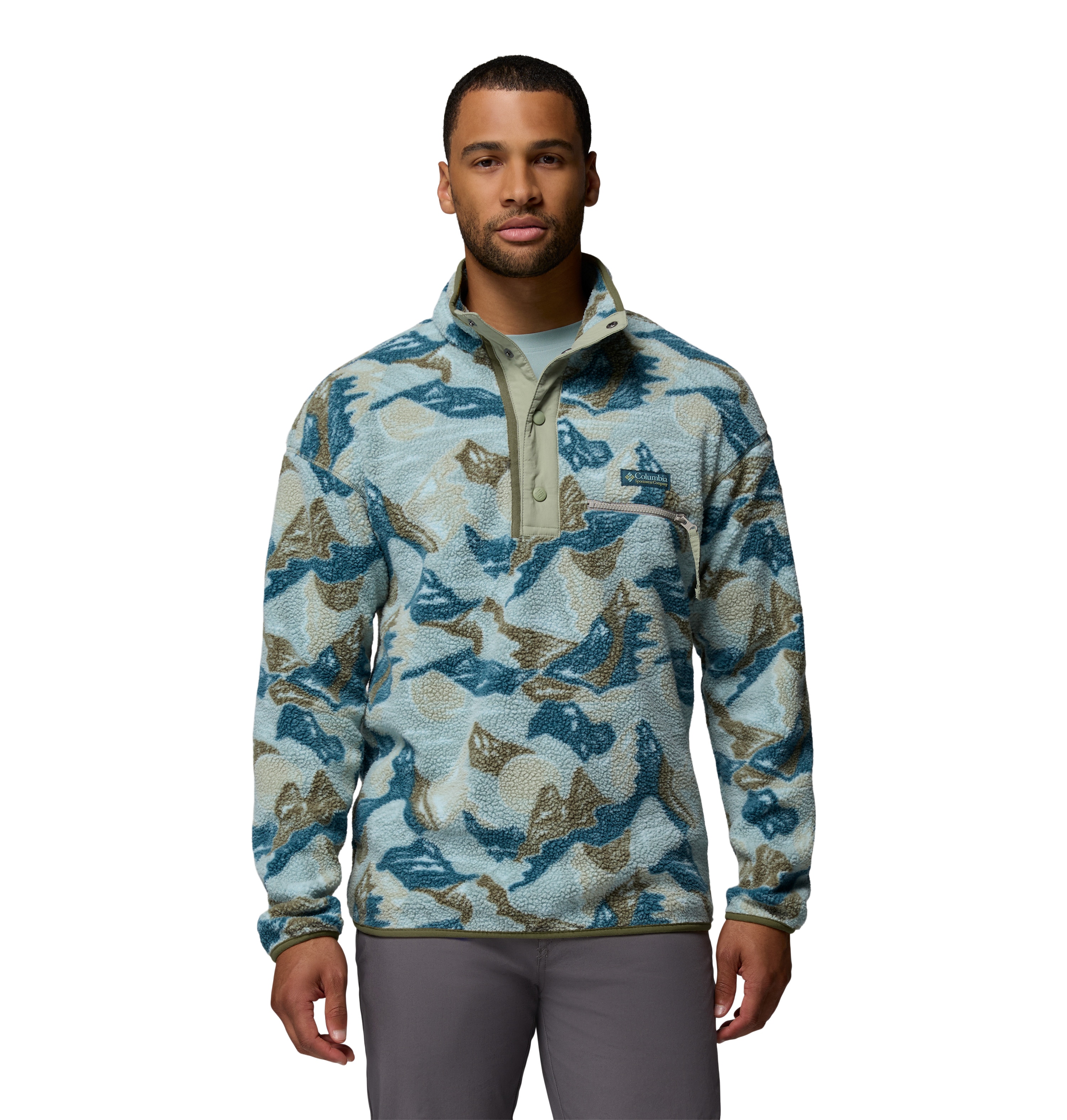 Imagen 0 de Forro polar de hombre Helvetia™ II Printed Columbia Verde grisáceo