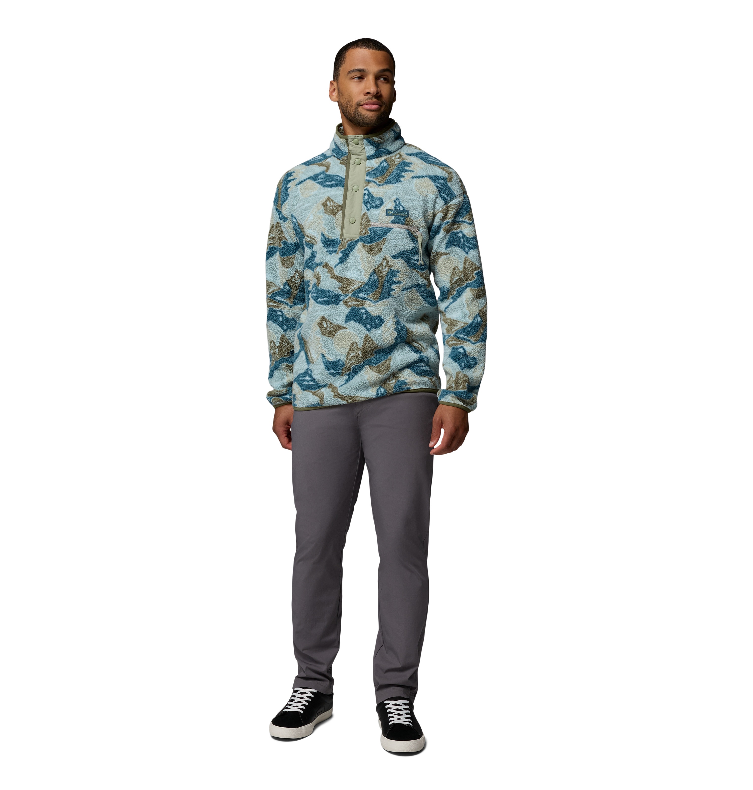 Forro polar de hombre Helvetia™ II Printed Columbia - Verde grisáceo Verde grisáceo-4