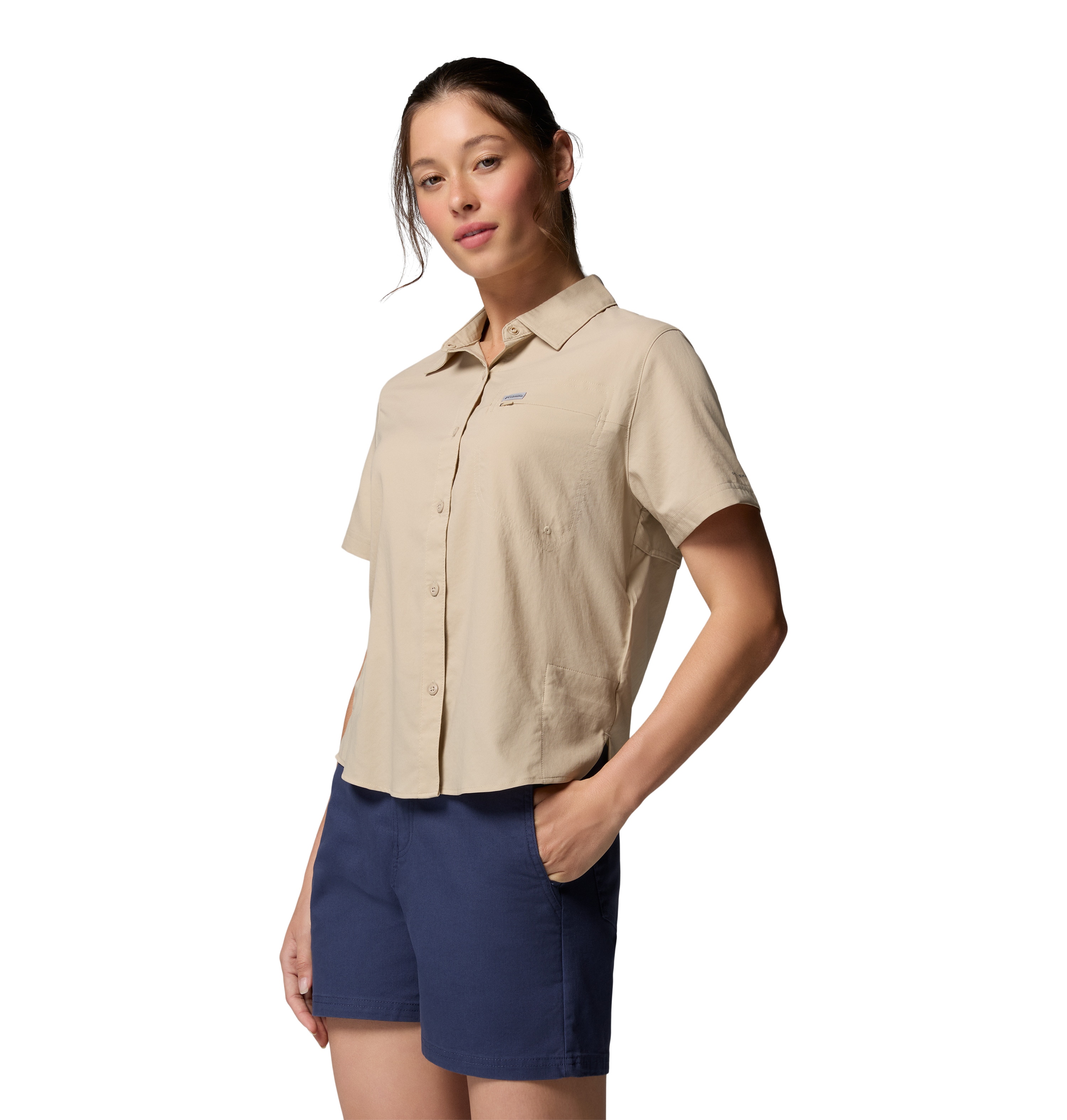 Imagen 4 de Camisa manga corta de mujer Silver Ridge™ Utility II Columbia - Beige Beige