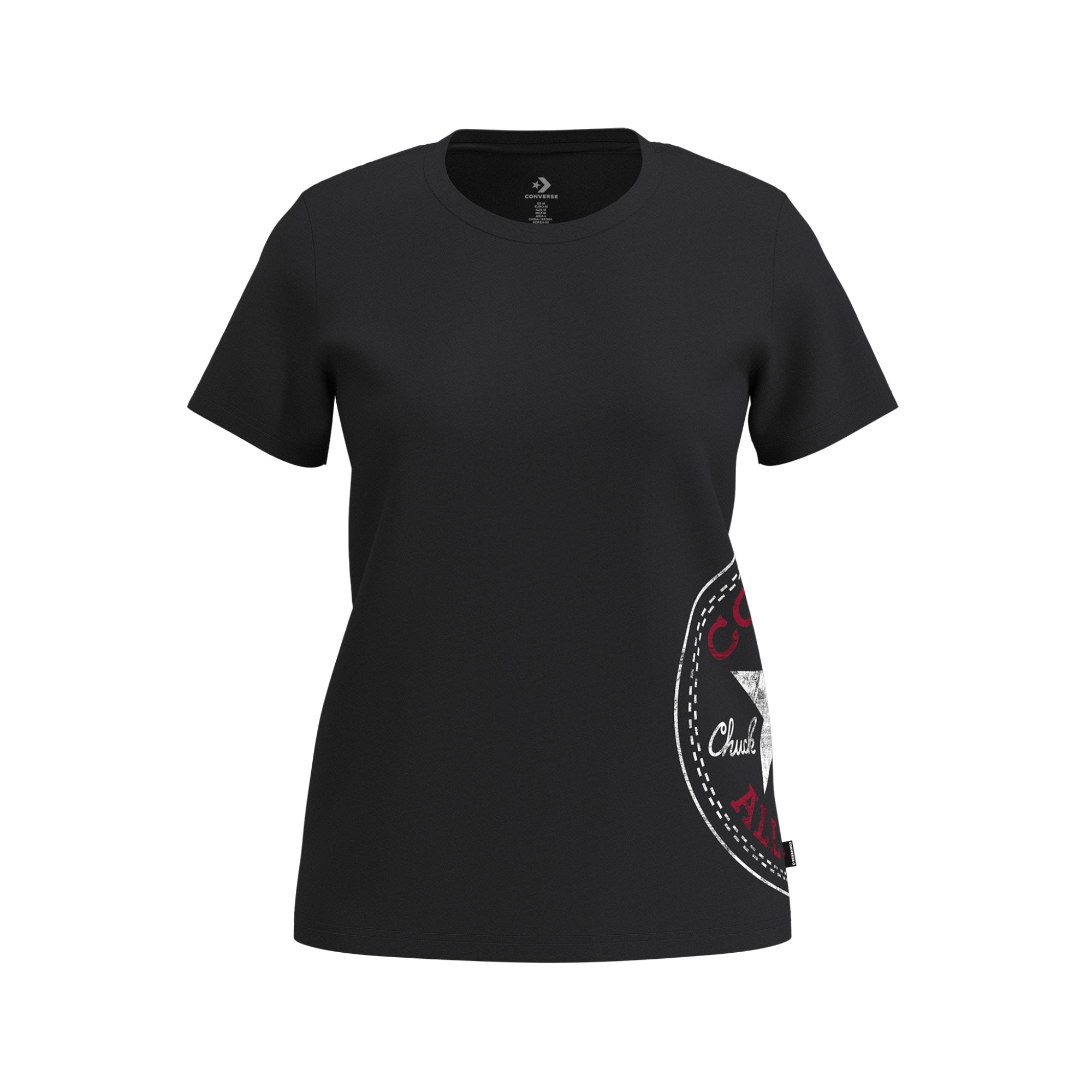 Camiseta de mujer Chuck Patch Side Tee Converse - Negro Negro-1