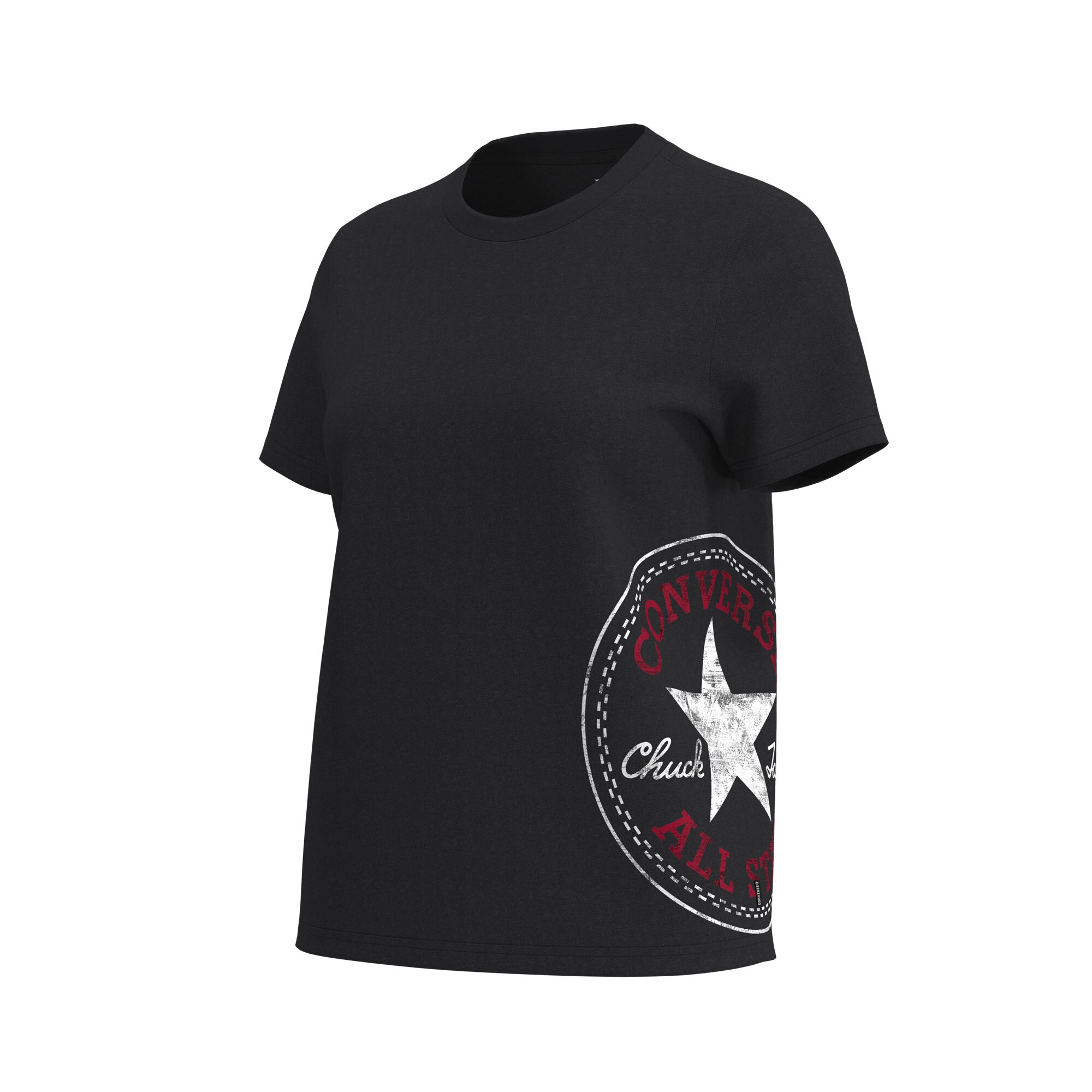 Camiseta de mujer Chuck Patch Side Tee Converse - Negro Negro-3